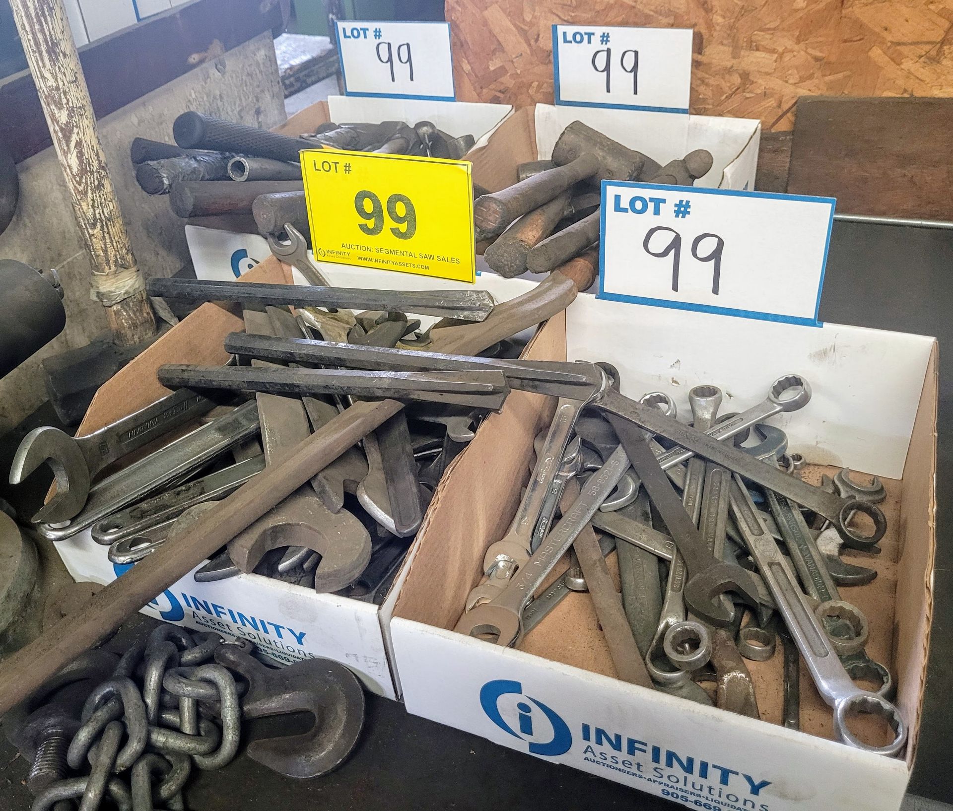 LOT - HAMMERS, SPANNERS, WRENCHES