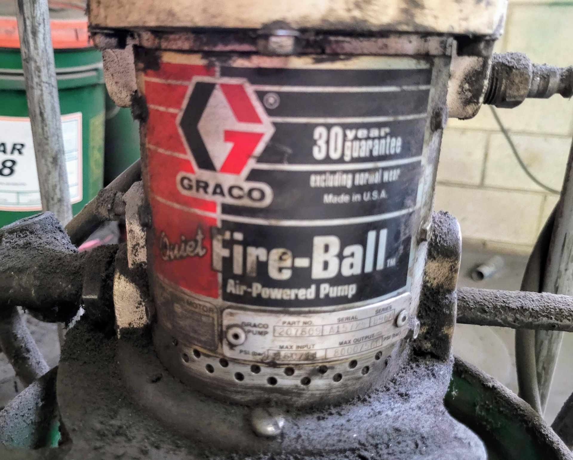 LOT - GRACO FIRE-BALL AIR POWERED PUMP, (3) MANUAL PUMPS, SHELF - Image 2 of 6