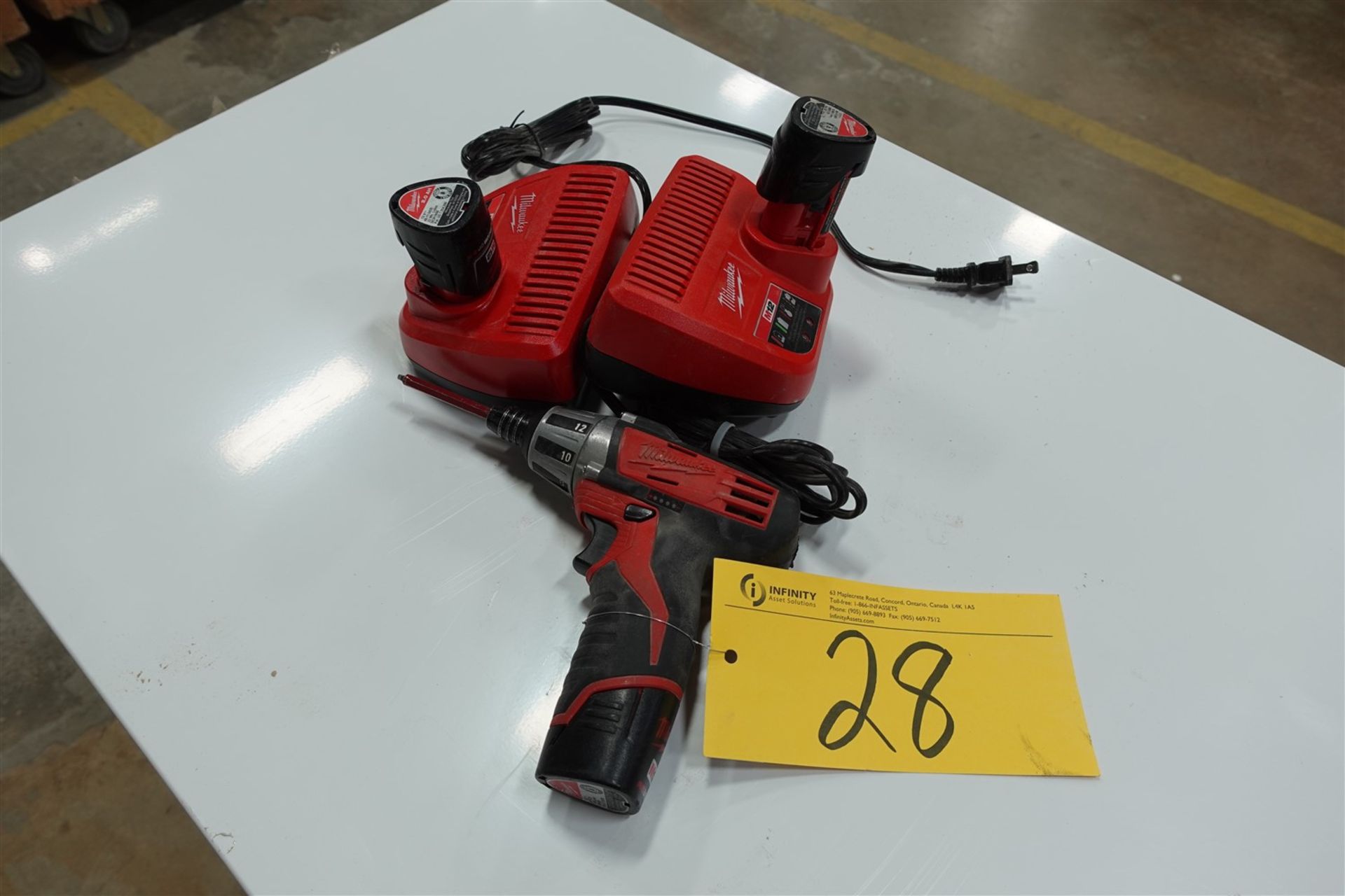 MILWAUKEE CORDLESS DRILL W/ 2 CHARGERS