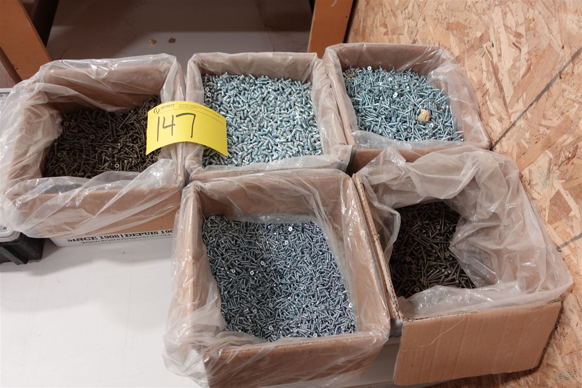 5 BOXES OF ASSORTED SCREWS