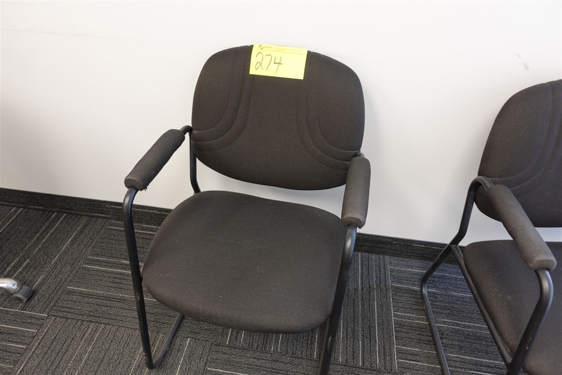 2 BLACK ARM CHAIRS - Image 2 of 2