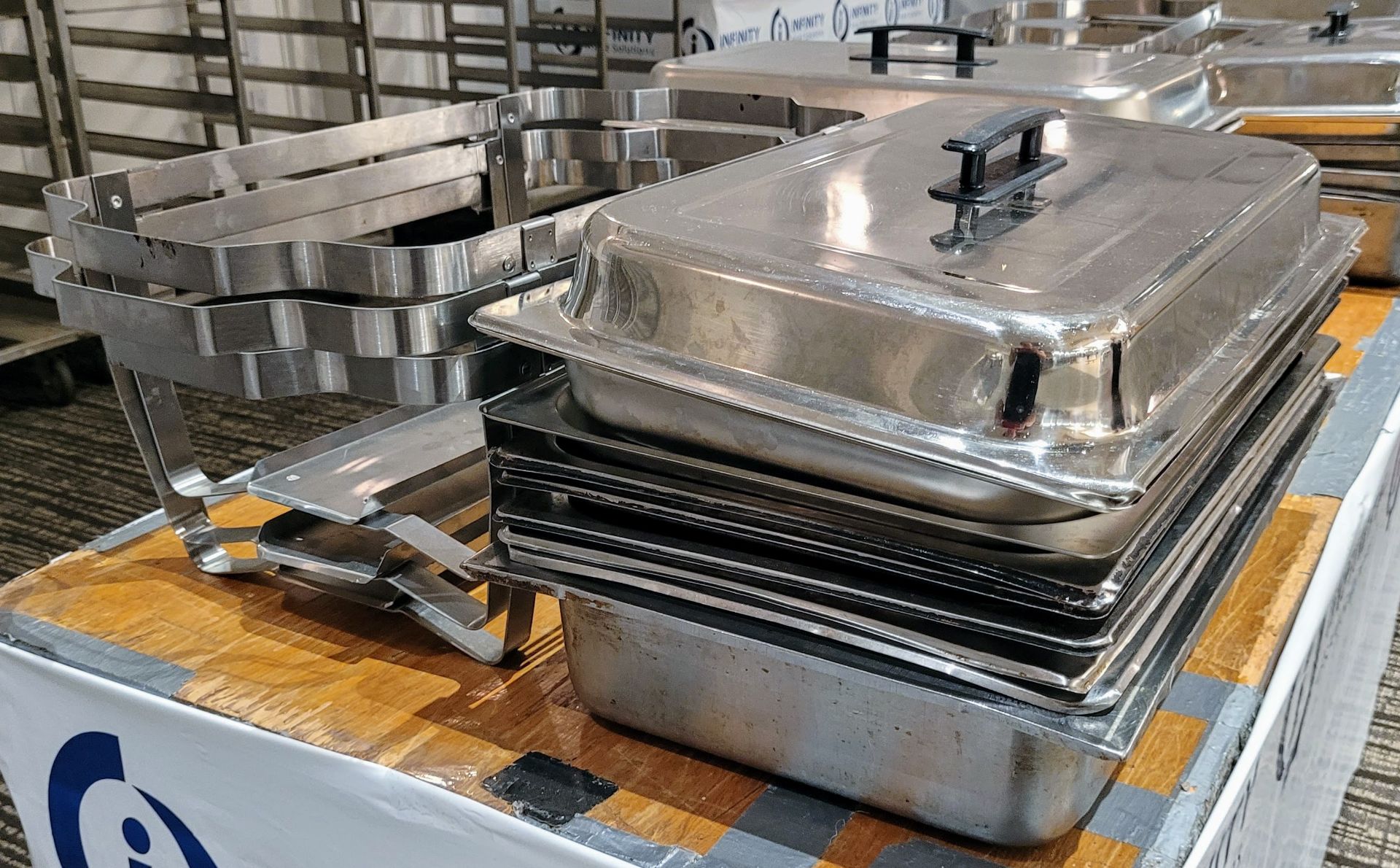 LOT - (4) STEEL CHAFING DISHES - Image 3 of 3