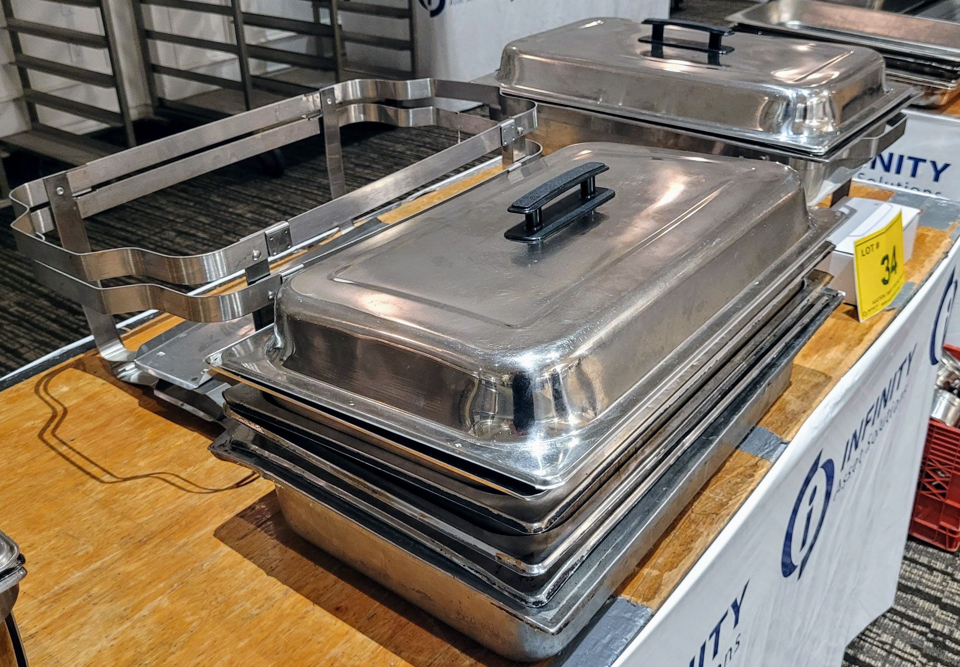 LOT - (4) STEEL CHAFING DISHES - Image 3 of 3