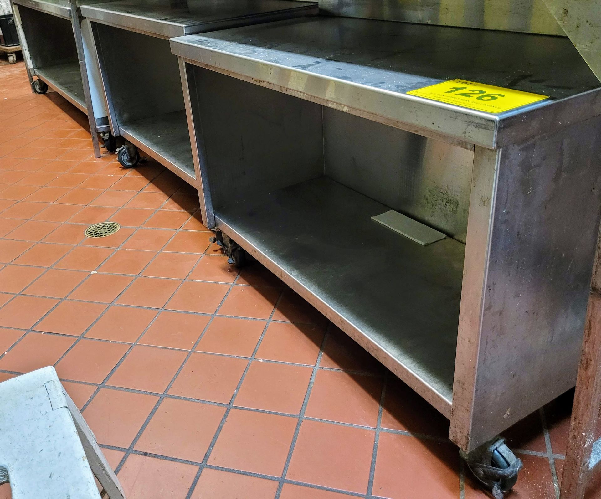 LOT - (3) PORTABLE STAINLESS STEEL UNITS - (42"L X 19"W X 32"H) - Image 2 of 3