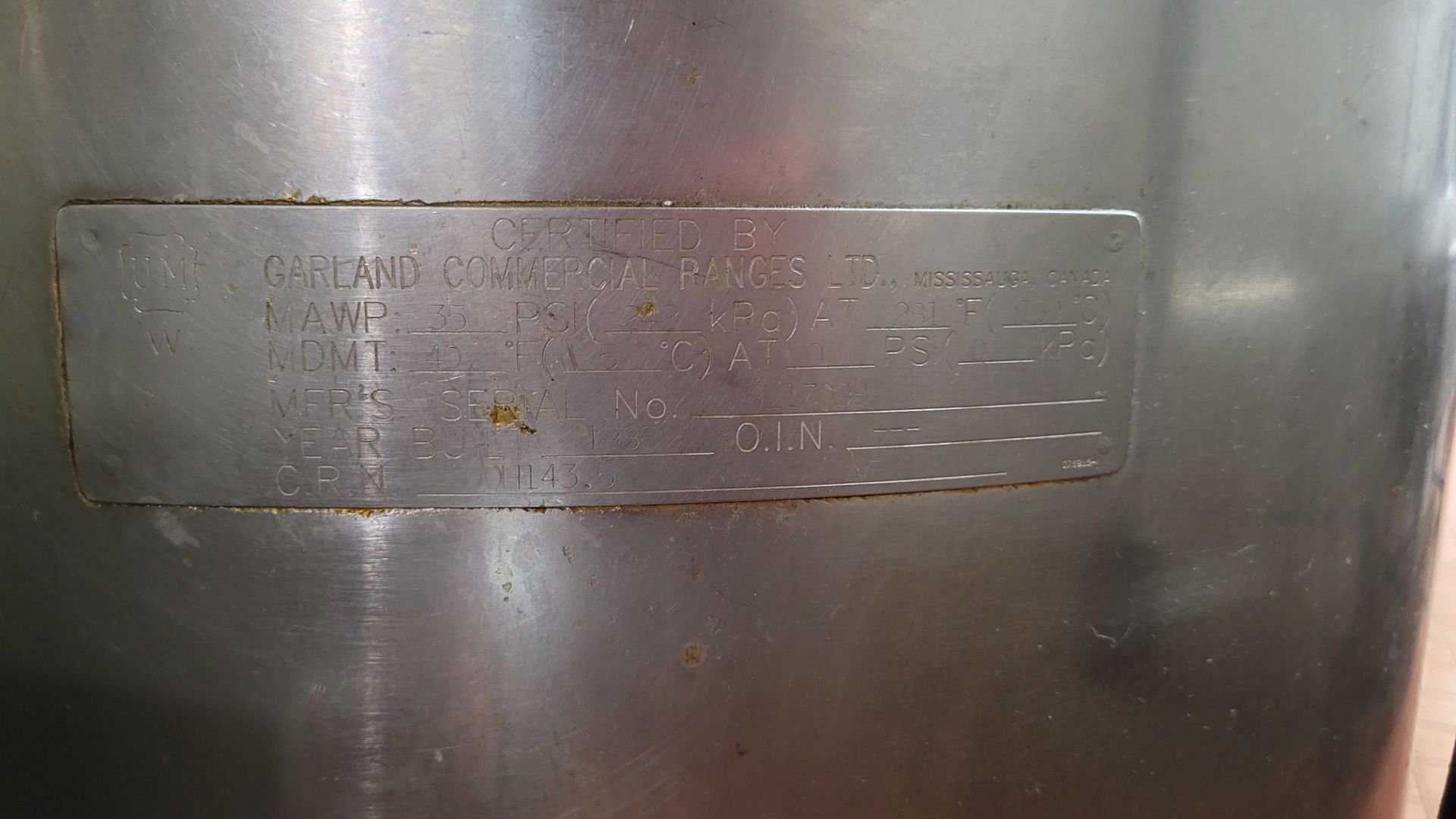 GARLAND STAINLESS STEEL KETTLE - Image 5 of 5