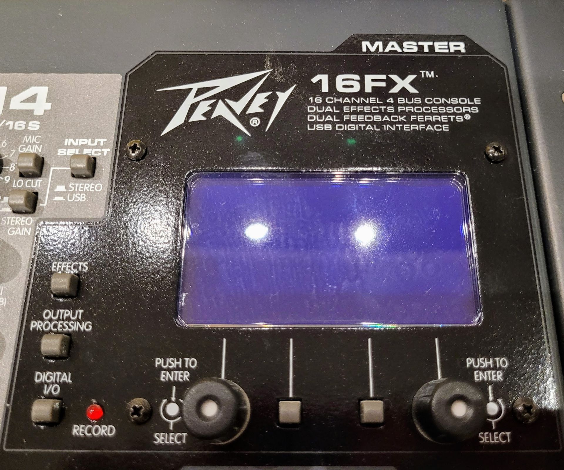 PEAVEY 16 FX SOUND MIXER, SIXTEEN CHANNEL, FOUR BUS CONSOLE, DUAL EFFECTS PROCESSOR, DUAL FEEDBACK - Image 5 of 7