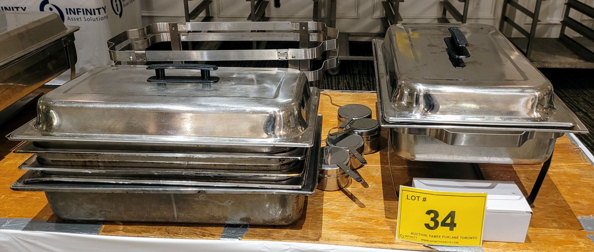 LOT - (4) STEEL CHAFING DISHES