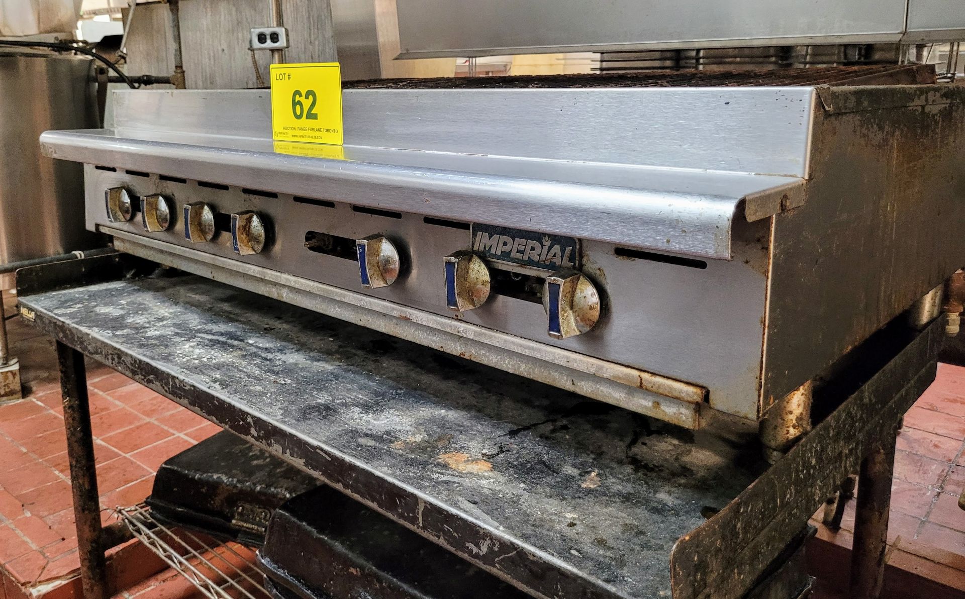 IMERPIAL IRB-48, 8-BURNER NATURAL GAS COUNTERTOP RADIANT CHAR BROILER, 48", W/ STAND AND PANS - Image 3 of 4