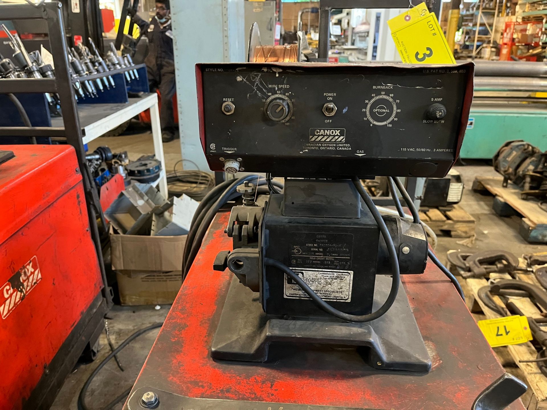 CANOX RED MASTER 300 WELDER W/ WIRE FEEDER AND CART - Image 4 of 5
