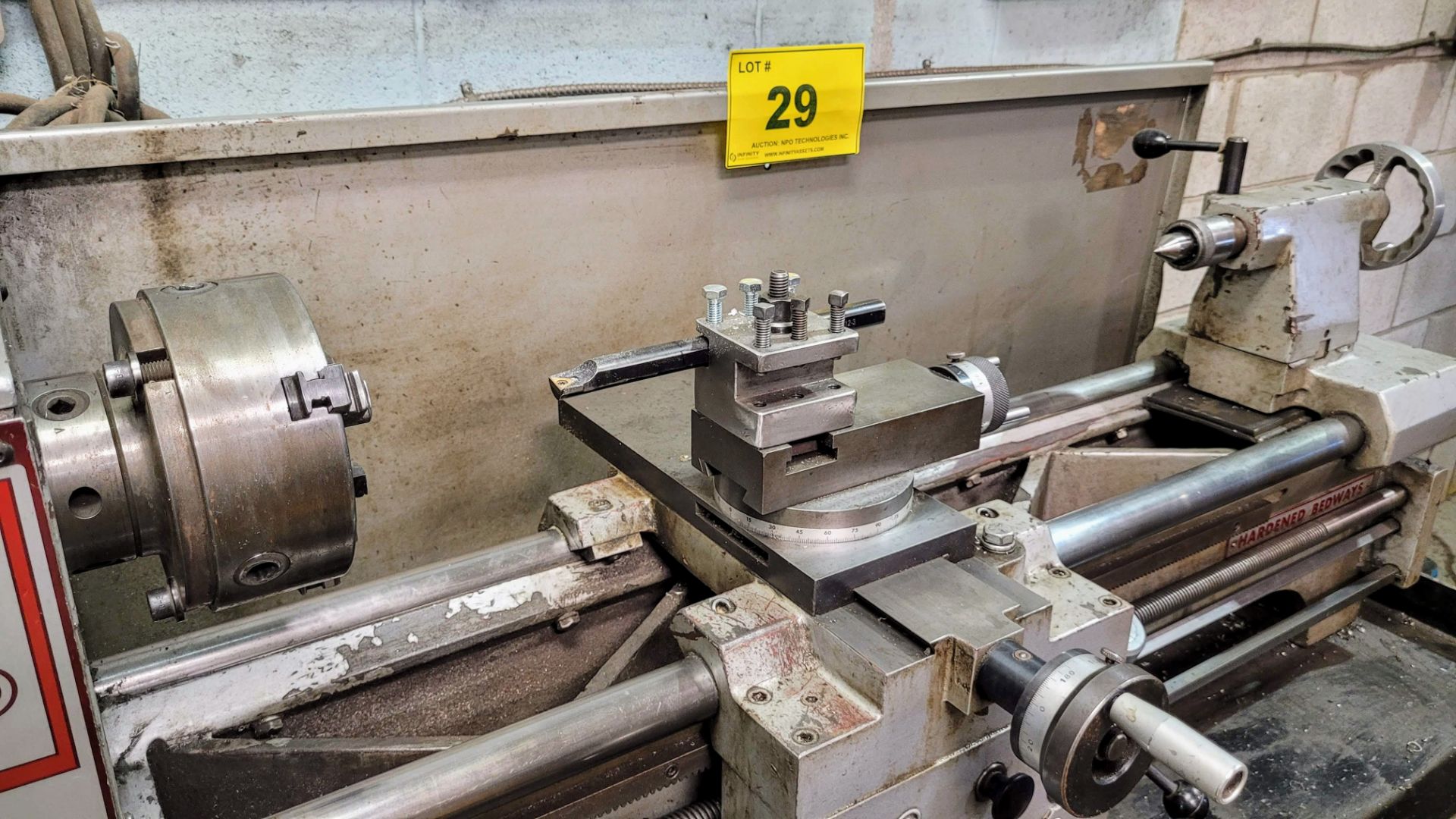 BAXTER APPRENTICE LATHE, 14" X 40", 6" 3-JAW CHUCK, TOOL POST, TAILSTOCK, TOOLING, ETC. - Image 6 of 7