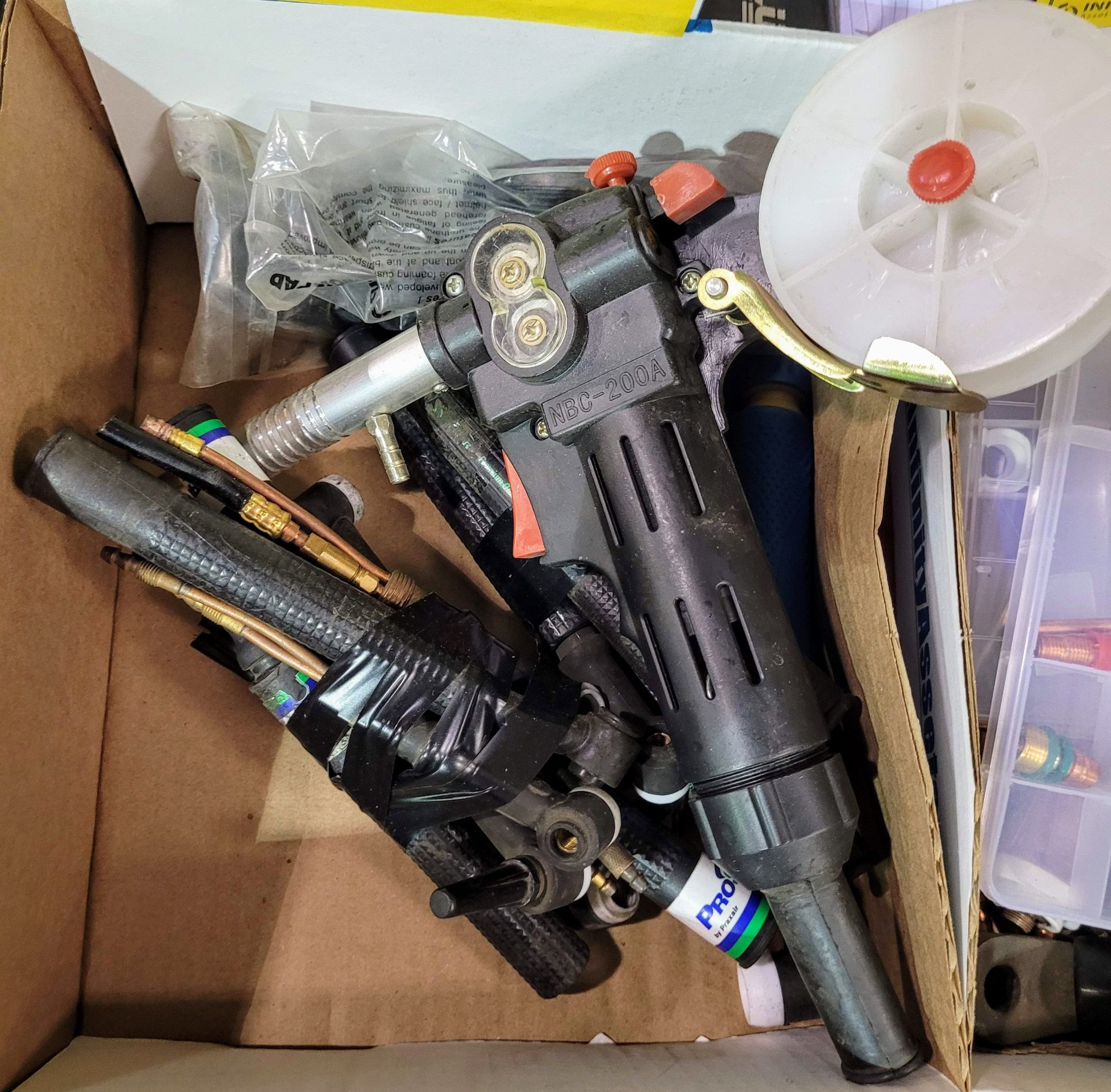 LOT - WELDING ACCESSORIES - TIPS, GUNS, REGULATORS, ETC. (3 BOXES) - Image 2 of 4