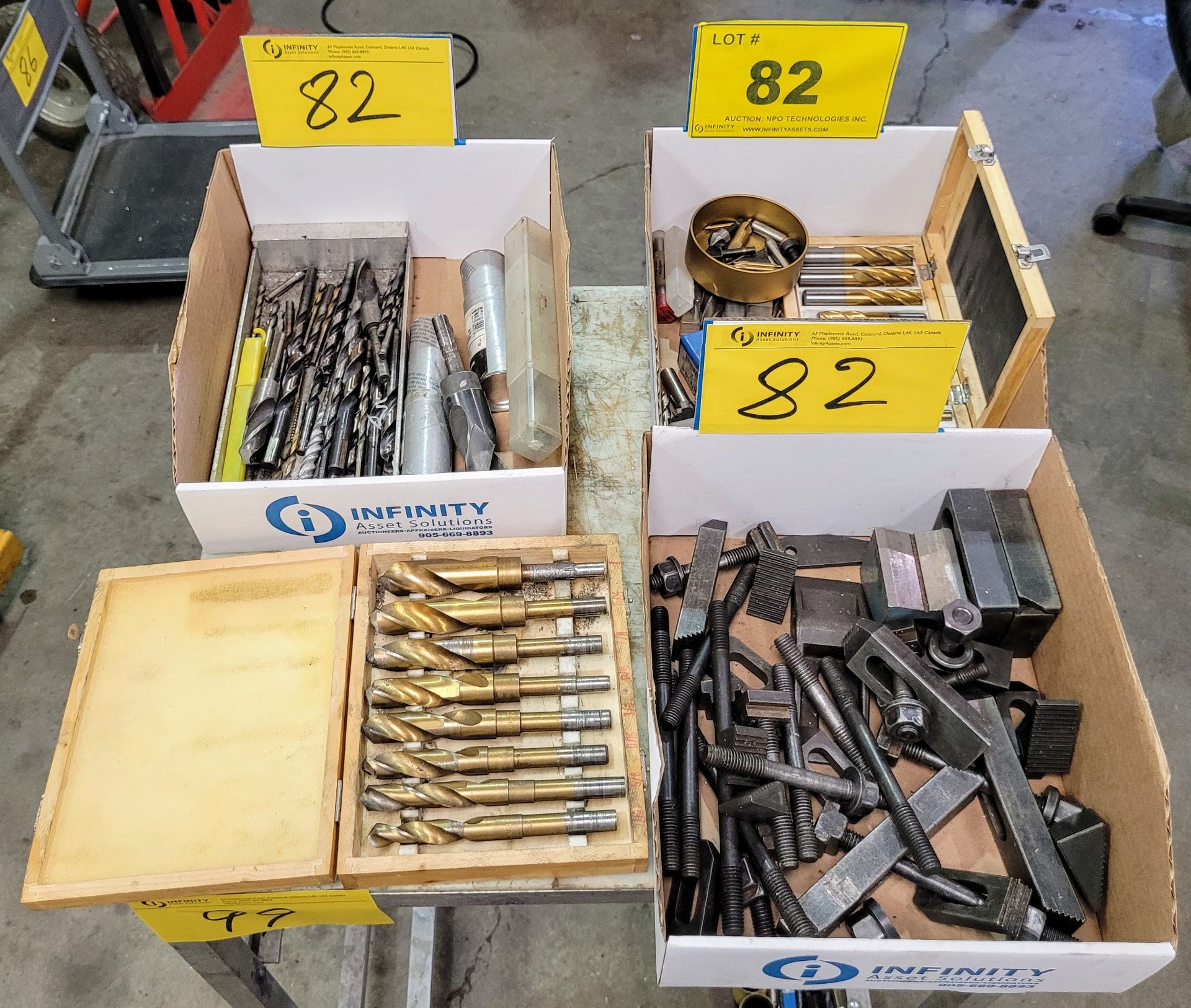 LOT - DRILL SETS, MACHINE HOLD DOWNS