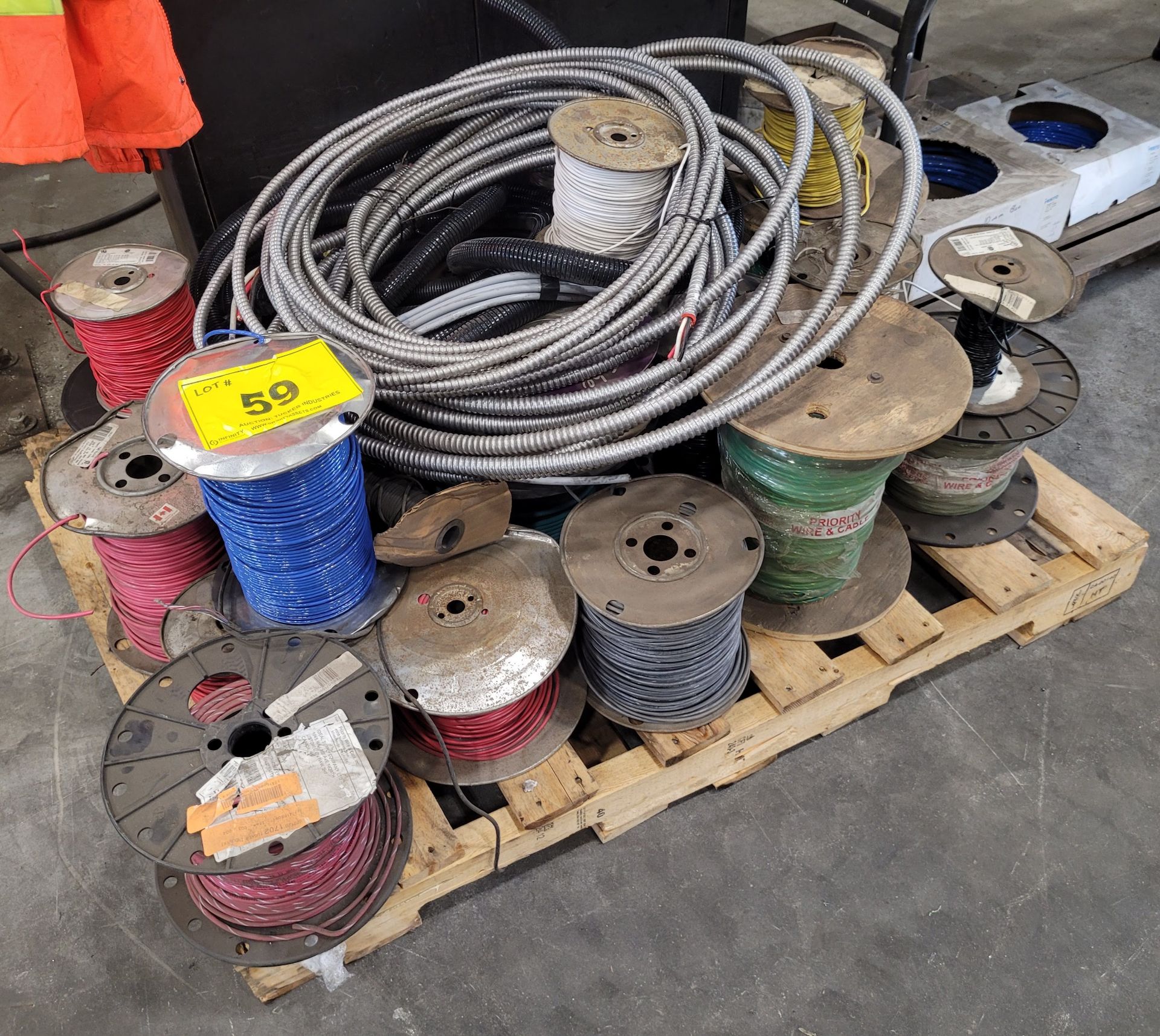 PALLET OF ASSORTED WIRE, CABLES, ETC.
