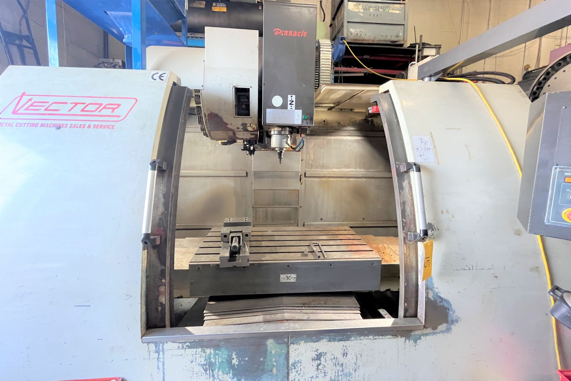 2002 PINNACLE VECTOR VMC-1000S CNC VERTICAL MACHINING CENTER, FANUC SERIES O-MD CNC CONTROL, 47” X - Image 15 of 20