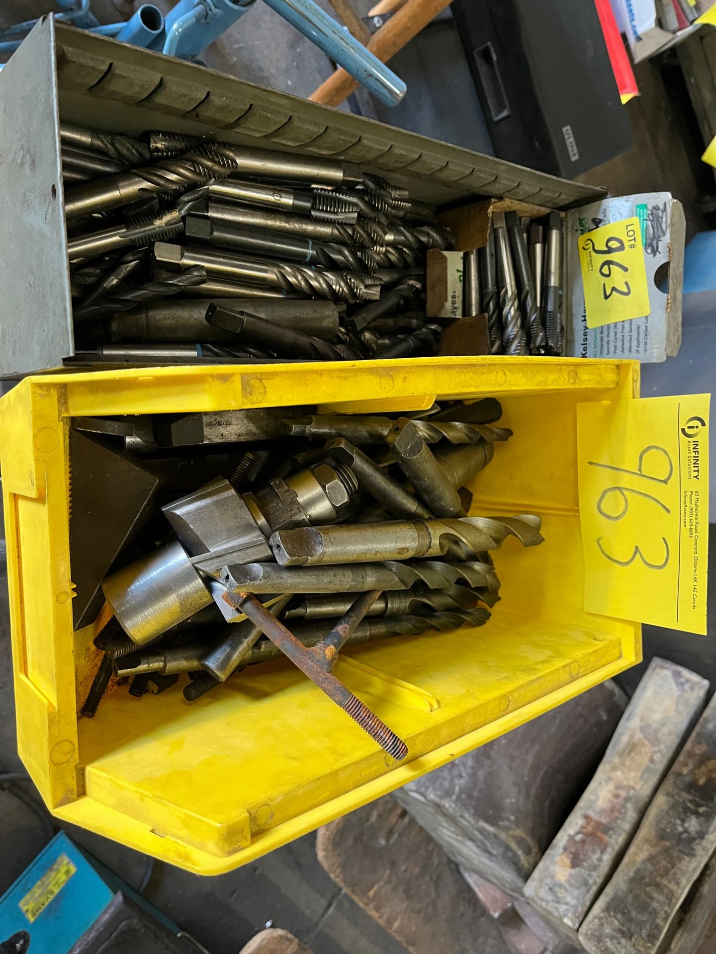 LOT OF DRILLS, TAPS, TOOL HOLDERS