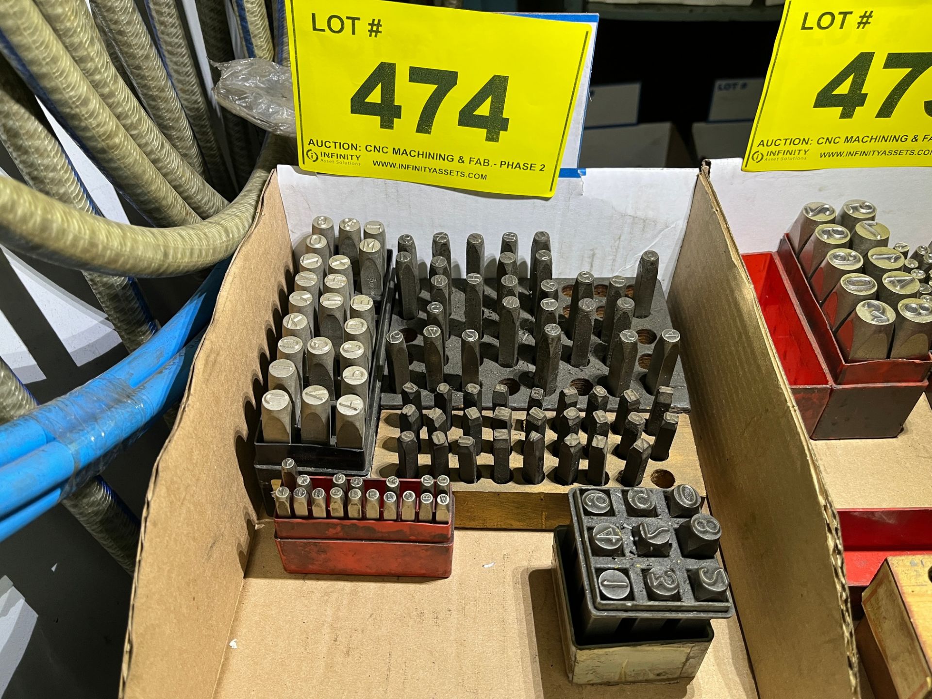 BOX OF LETTER AND NUMBER PUNCHES
