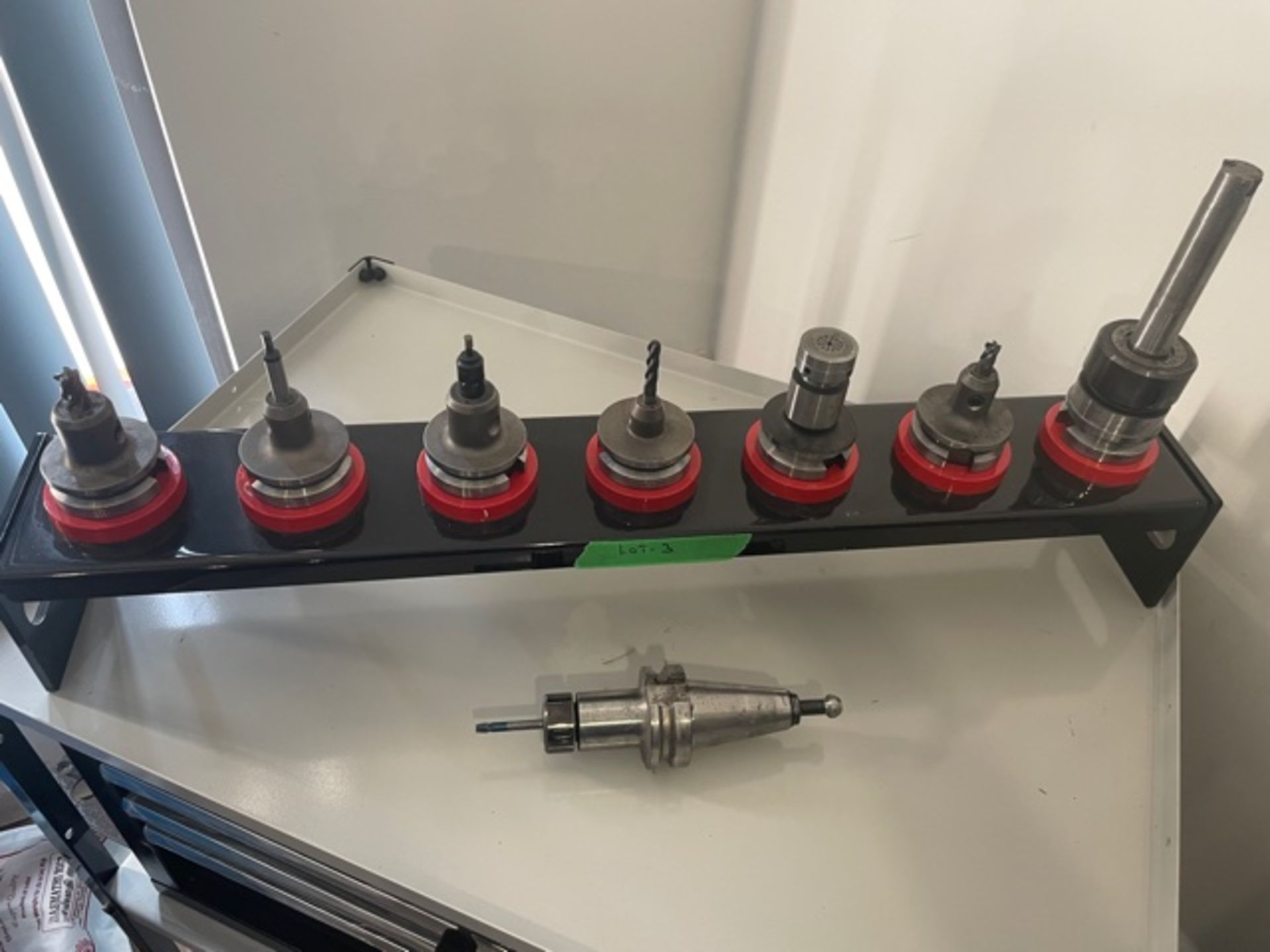 BT 40 – CNC tool Holders with Cutters, 8 Holders with shown cutters and pull studs