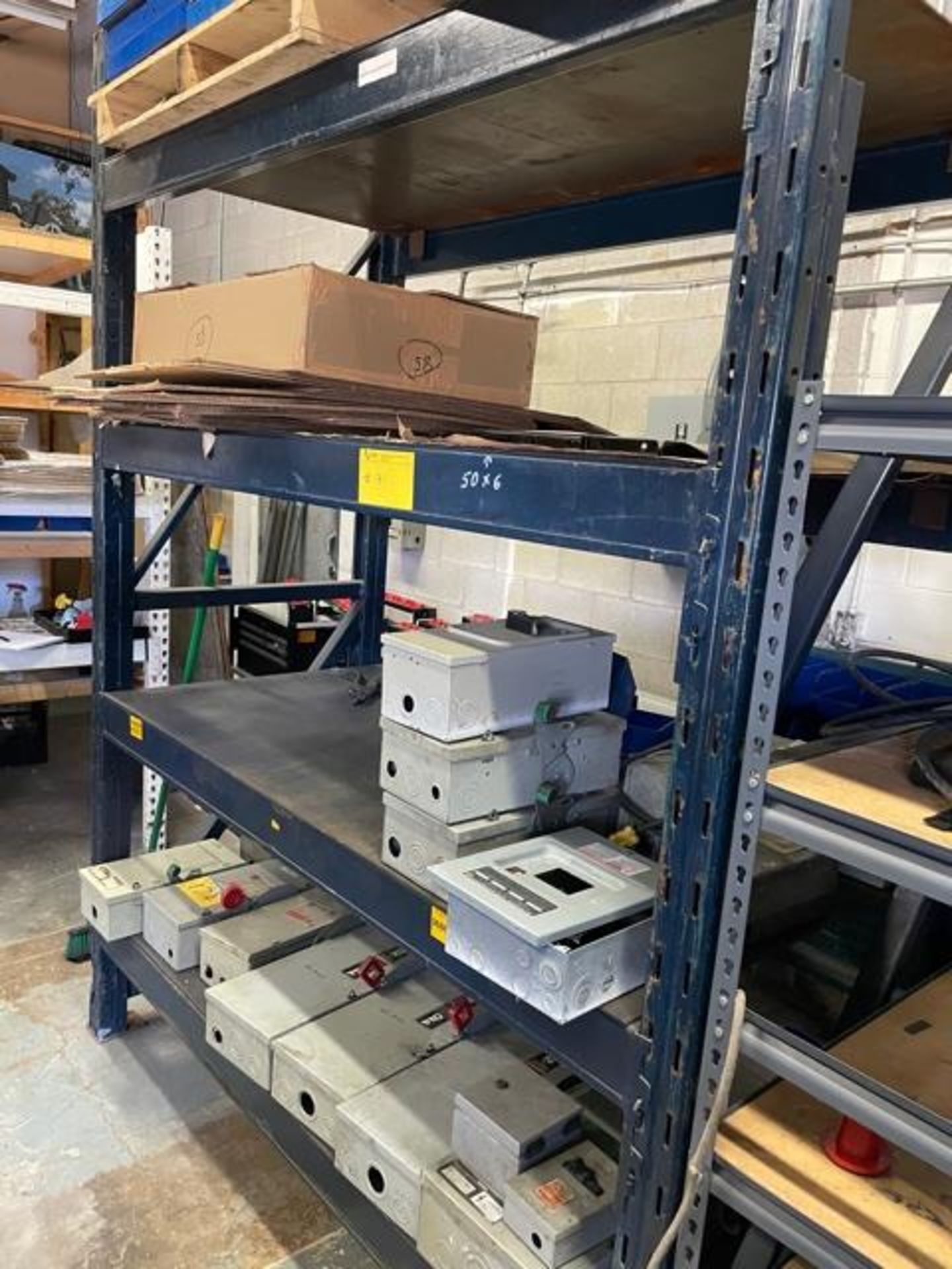 Heavy duty Metal Rack - Commercial grade, 4 Shelves, Each shelf can hold 6000 lbs, 80.000” x 36.000”