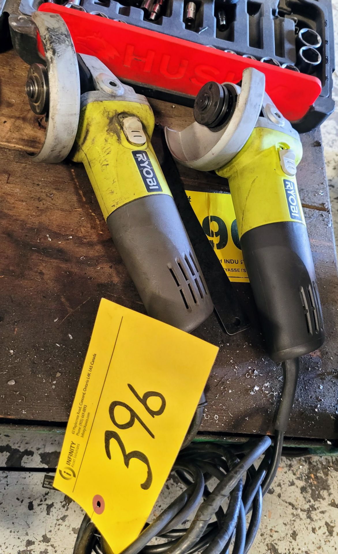 LOT OF (2) RYOBI 4-1/2" GRINDERS