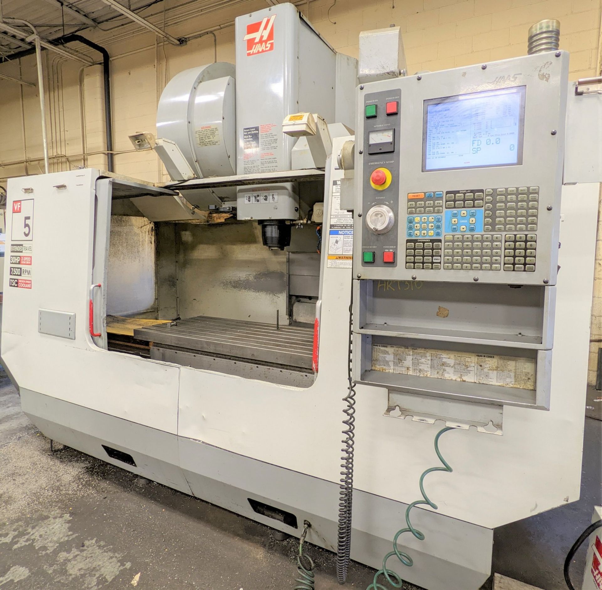 2004 HAAS VF-5/50XT CNC VERTICAL MACHINING CENTER, CNC CONTROL, TRAVELS: X-60”, Y-26”, Z-25”, CAT50, - Image 4 of 16