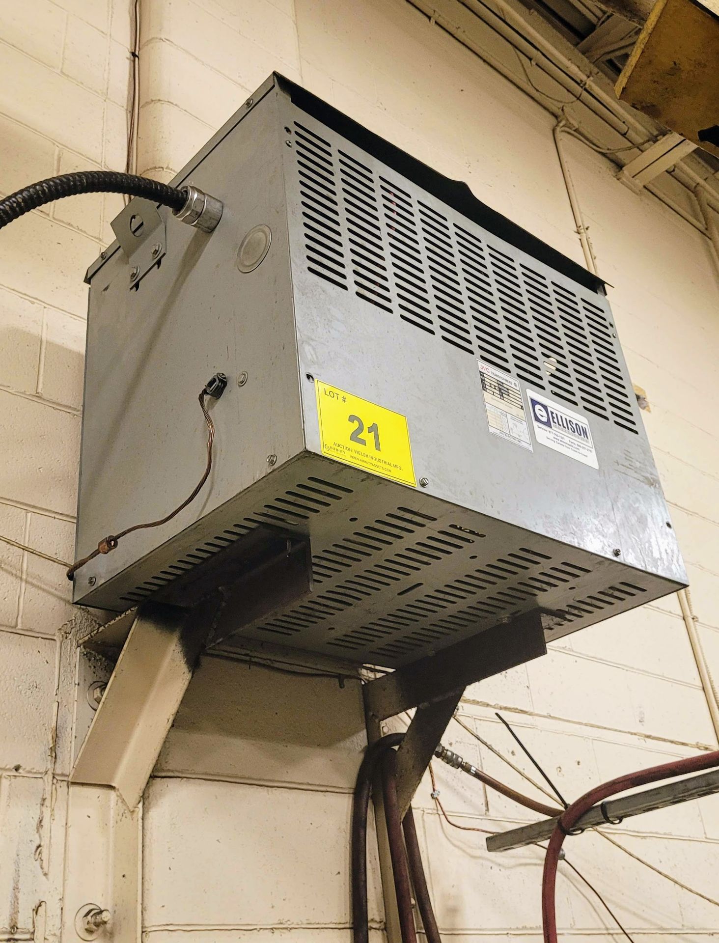 JVC 60KVA TRANSFORMER, 600V TO 220V (RIGGING FEE $75) - Image 3 of 3