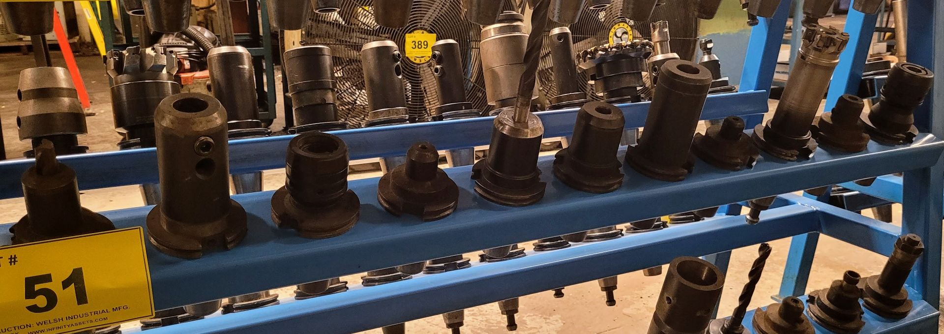 LOT OF (11) CAT50 TOOL HOLDERS W/ ATTACHMENTS (1 ROW) (NO RACK)