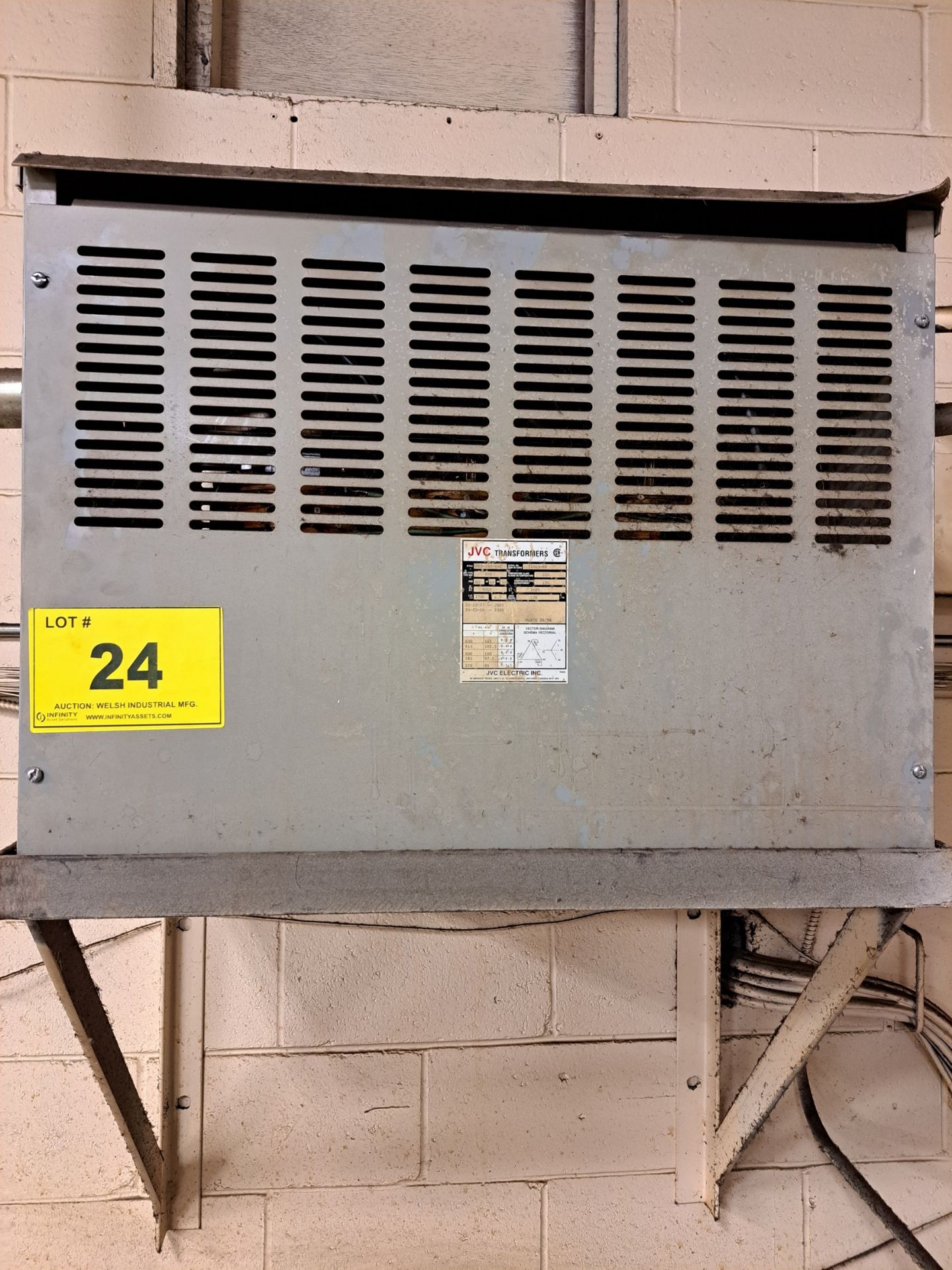 JVC 60KVA TRANSFORMER, 600V TO 208V (RIGGING FEE $75)