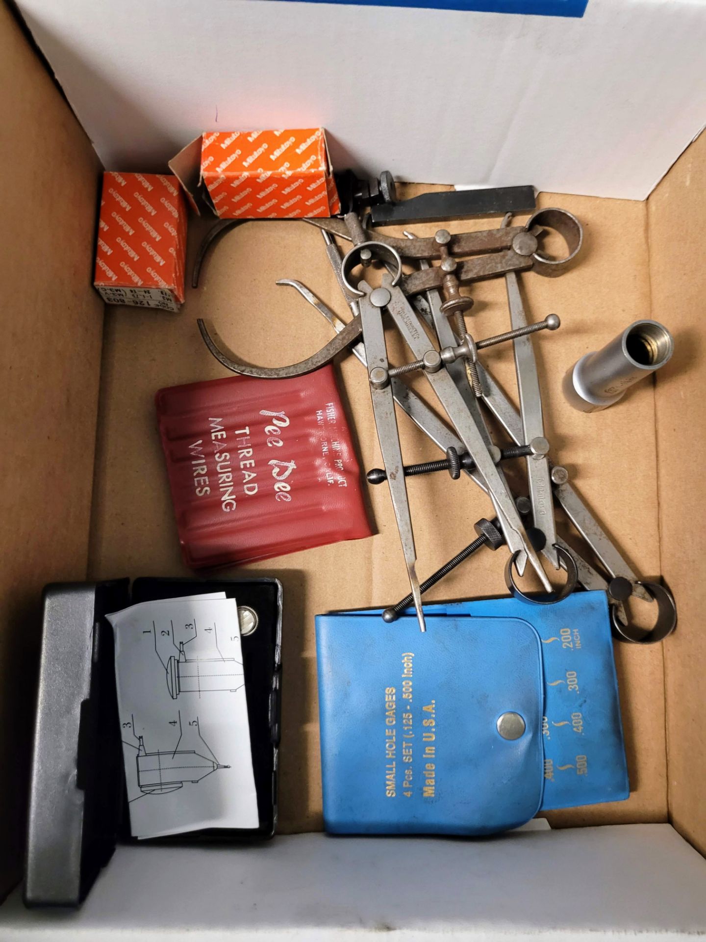 LOT OF (4) BOXES OF TEST & MEASUREMENT GAUGES, VERNIER, RIGHT ANGLE BLOCK, TELESCOPING GAUGES, - Image 4 of 5