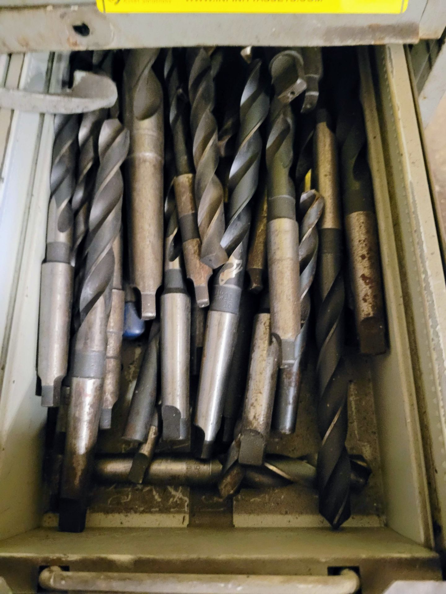 CONTENTS OF 2-SECTION DRAWER INCLUDING DRILL BITS, ETC. (NO DRAWER)