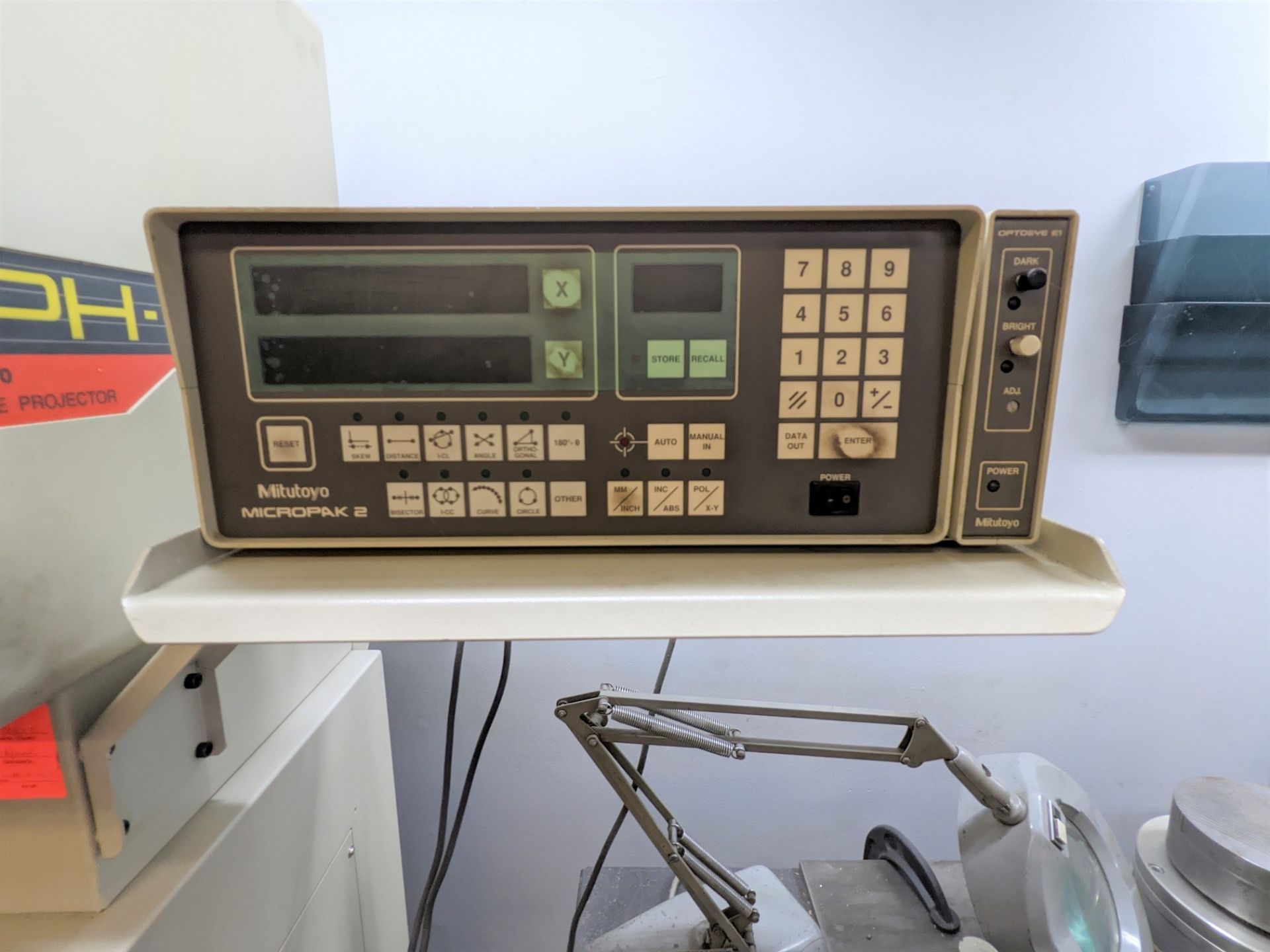 MITUTOYO PH-3500 OPTICAL COMPARATOR, 2-AXIS DRO, S/N 760132 - Image 3 of 4
