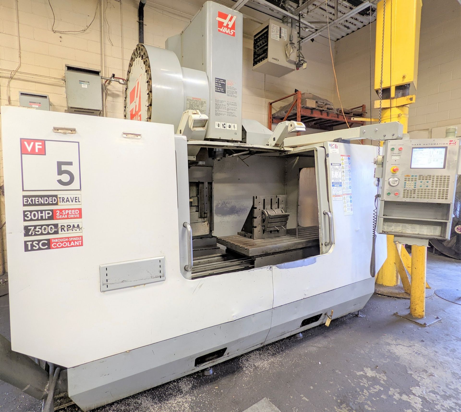 2005 HAAS VF-5/50XT CNC VERTICAL MACHINING CENTER, CNC CONTROL, TRAVELS: X-60”, Y-26”, Z-25”, CAT50, - Image 2 of 15