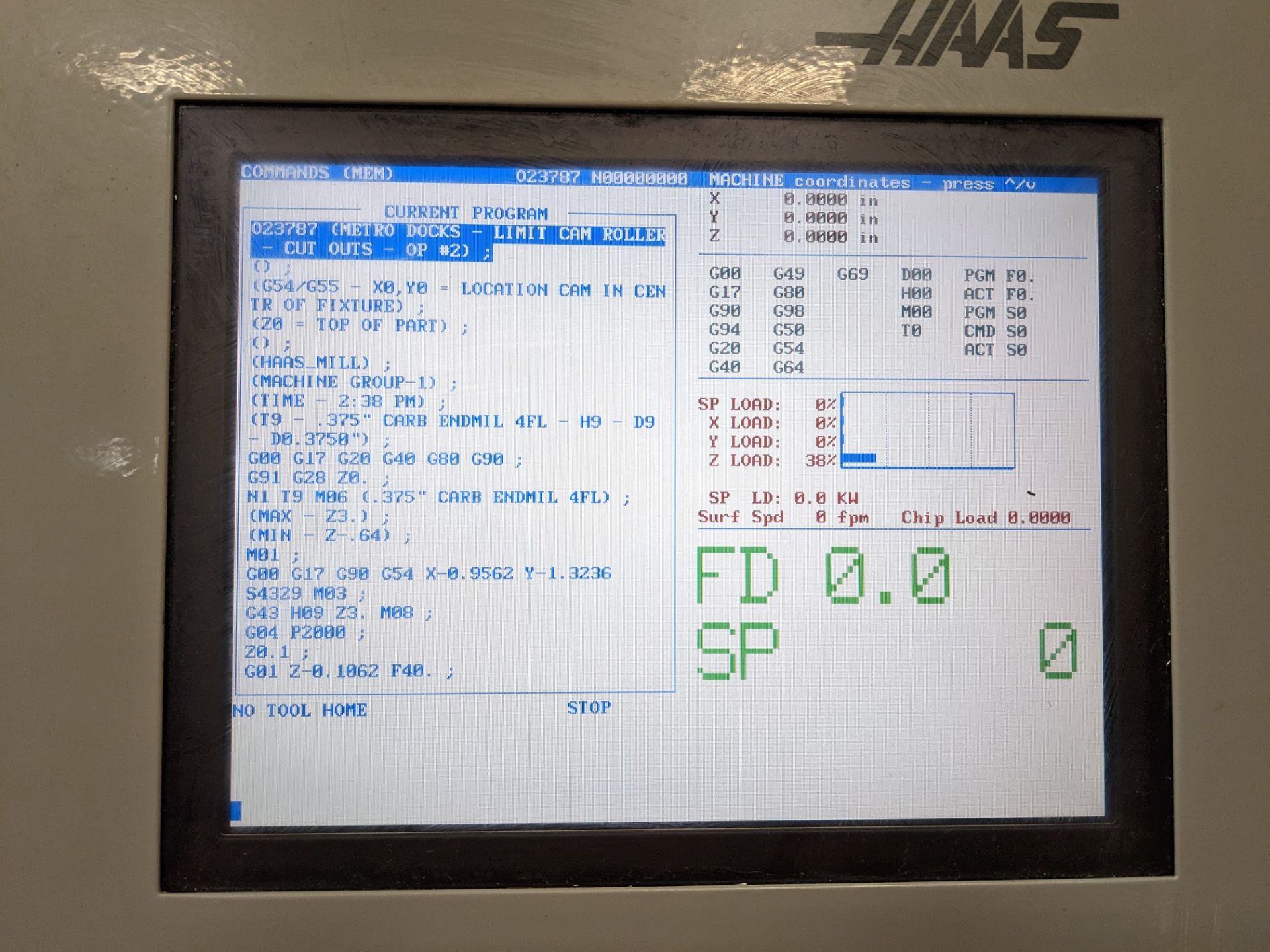 2004 HAAS SUPER MINIMILL CNC VERTICAL MACHINING CENTER, CNC CONTROL, CAT40, 10,000 RPM, 12” X 29” - Image 9 of 11