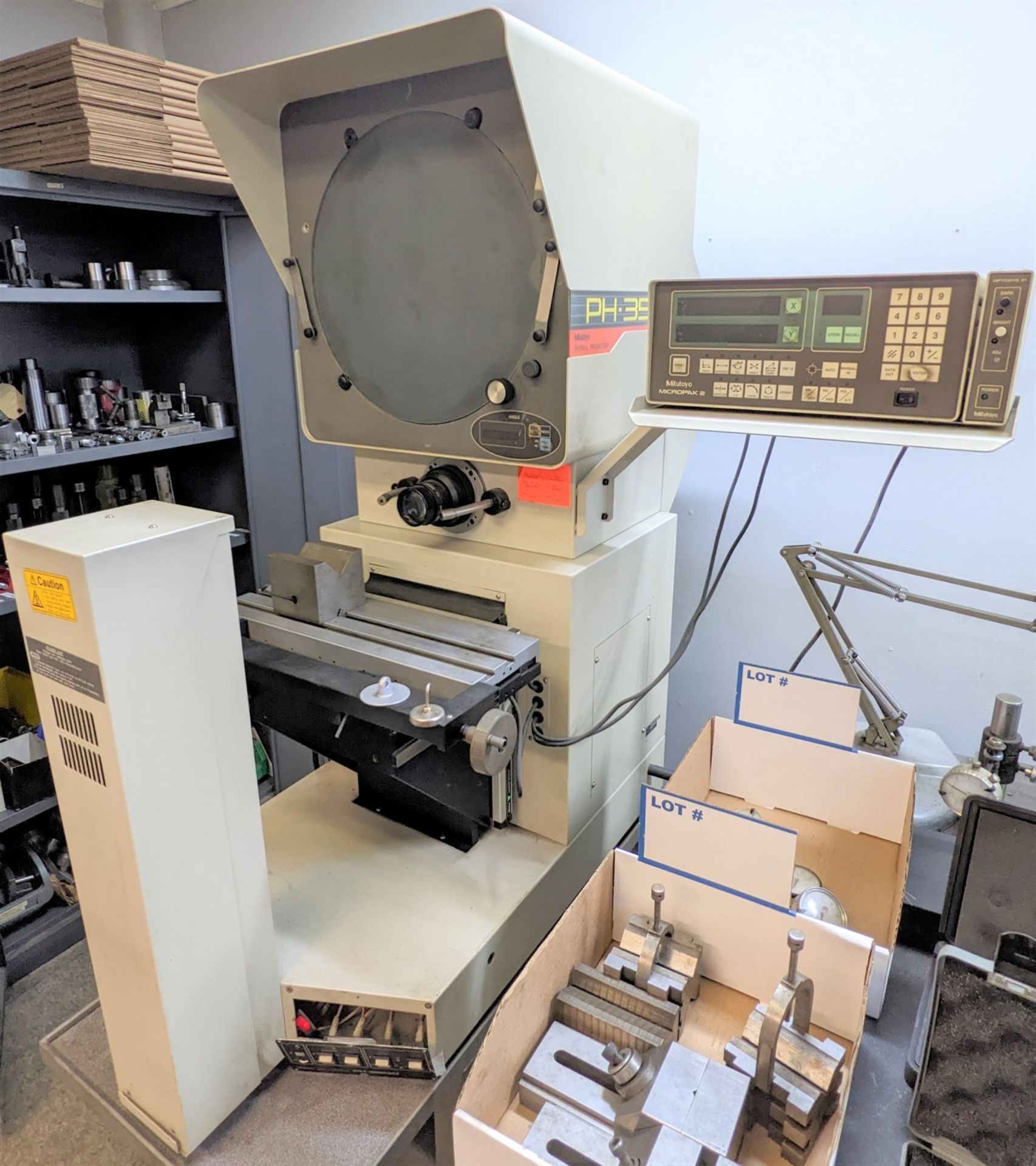 MITUTOYO PH-3500 OPTICAL COMPARATOR, 2-AXIS DRO, S/N 760132