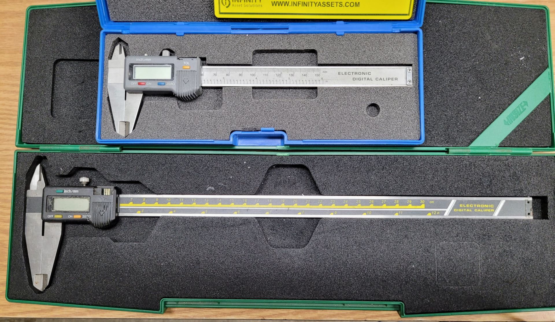 LOT OF (2) DIAL / (2) DIGITAL VERNIERS INCLUDING INSIZE, STM, ACCUSIZE, FOWLER, (3) 6", (1) 12" - Image 2 of 3