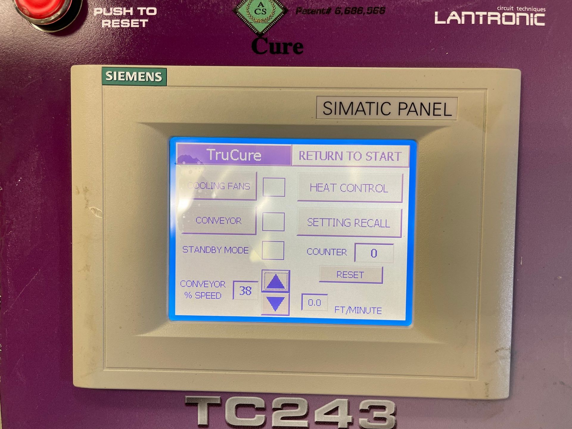 2006 LANTRONIC MODEL TC243 CURING OVEN W/ SIEMENS QUICK PANEL JR. TOUCH SCREEN CONTROL - Image 2 of 16