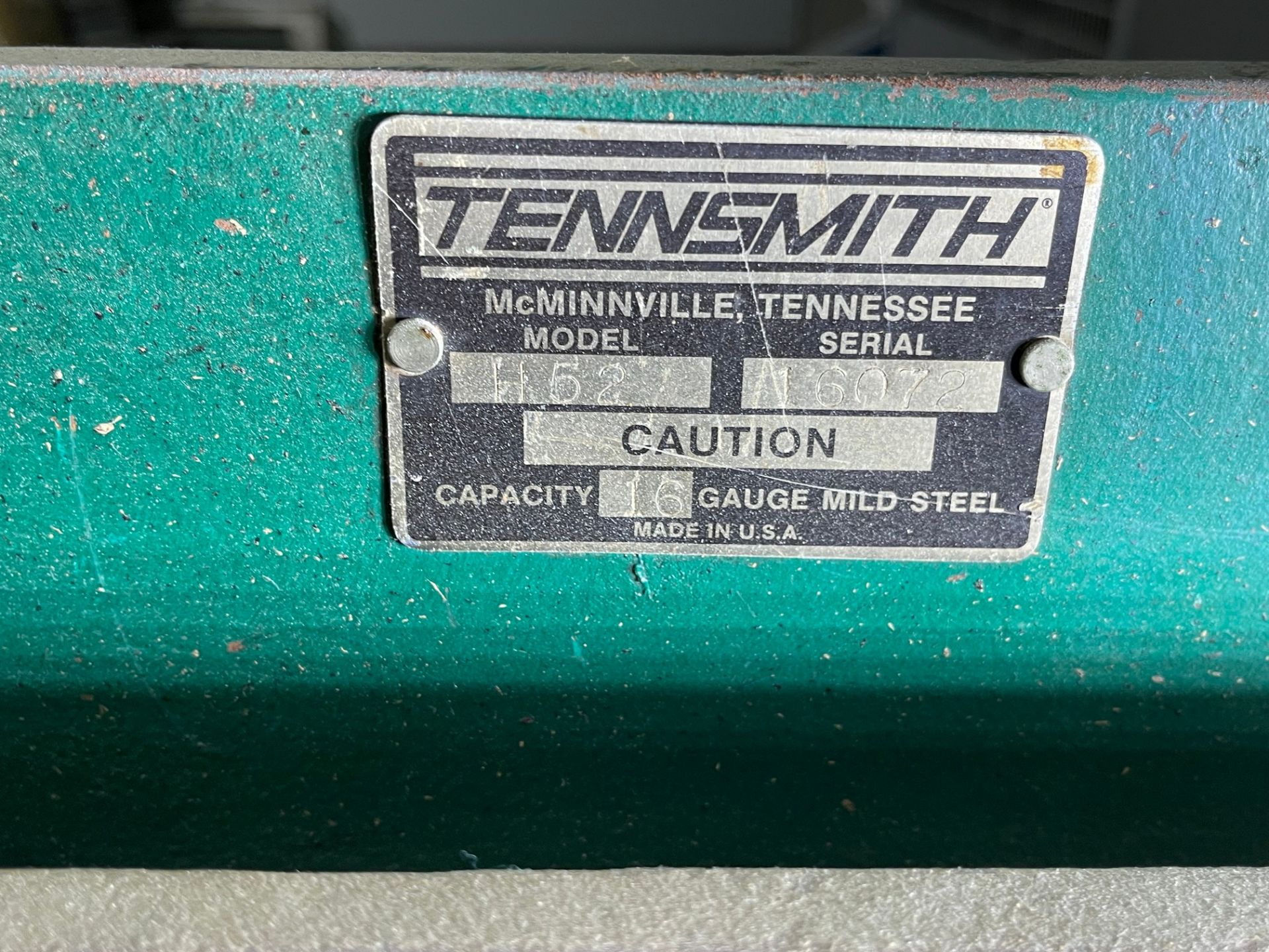 TENNSMITH H52 4' SHEAR, 16GA CAP., S/N 16072 - Image 2 of 8