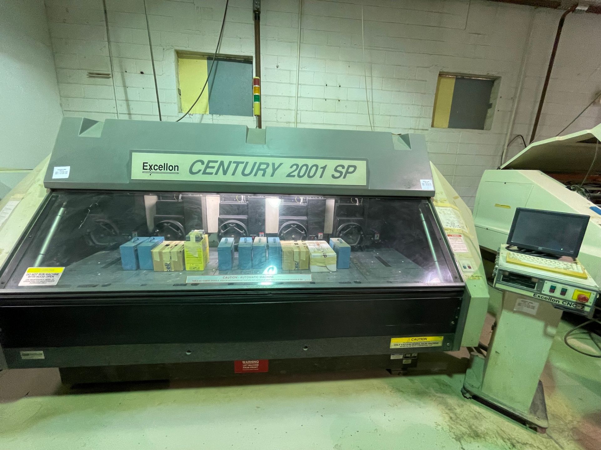 EXCELLON CENTURY 2001 SP-480 CNC DRILLING MACHINE, 5- SPINDLE, SPEEDS TO 120,000 RPM, APPROX. 10,000