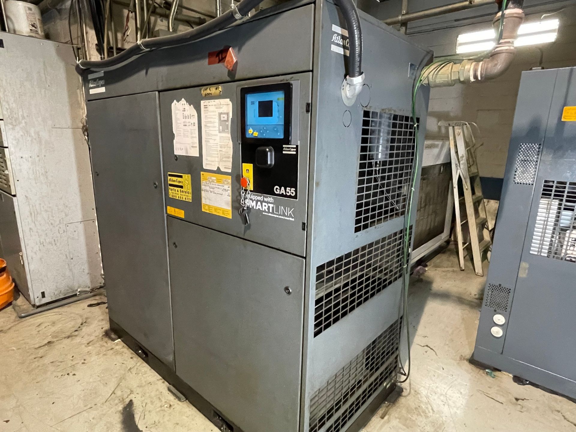 1999 ATLAS COPCO GA 55 AIR COMPRESSOR, 75HP, APPROX. 44,408HRS