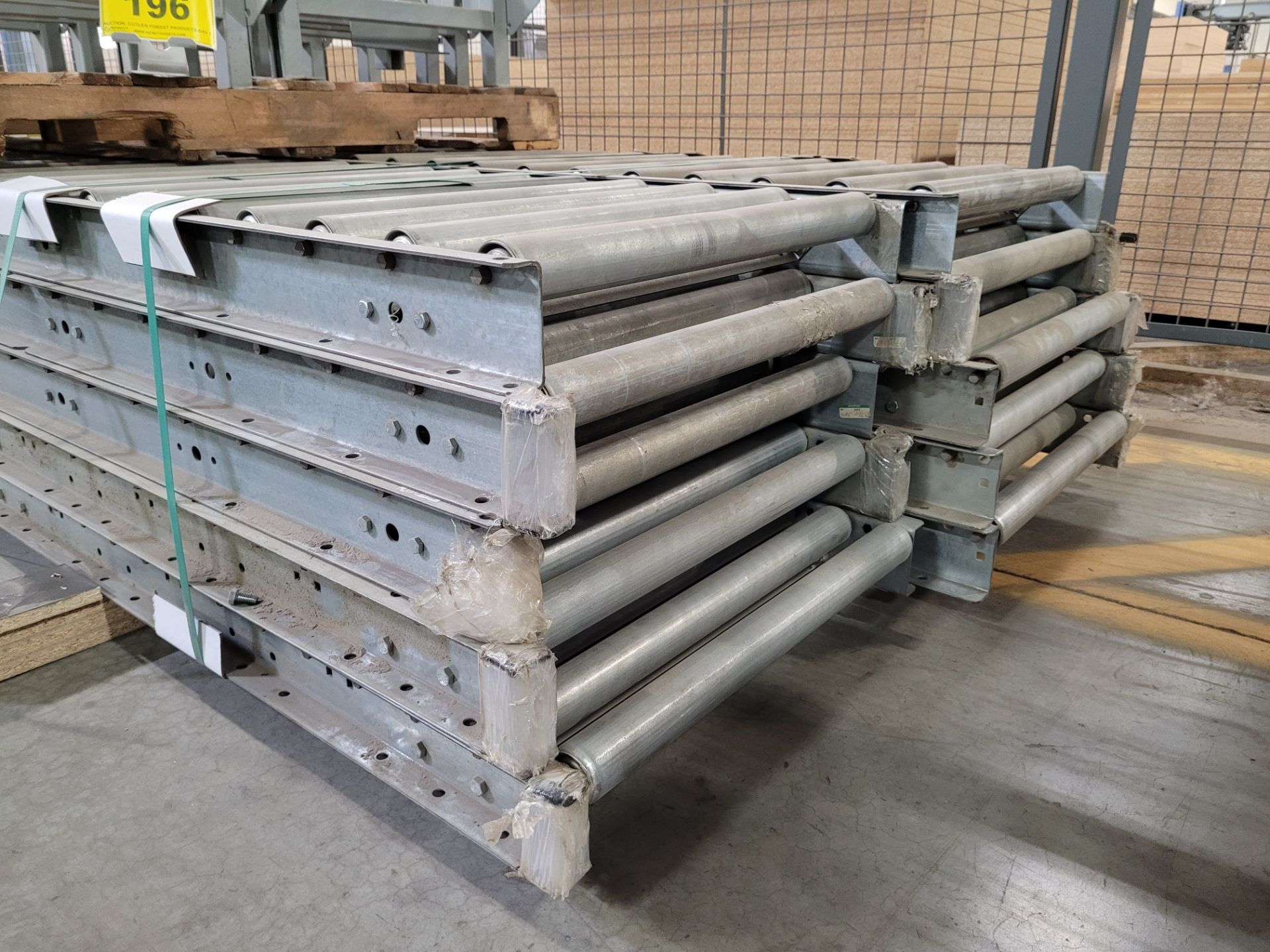 LOT - (10) 120"L X 24"W ROLLER TOP CONVEYORS W/ (10) STANDS - Image 2 of 2