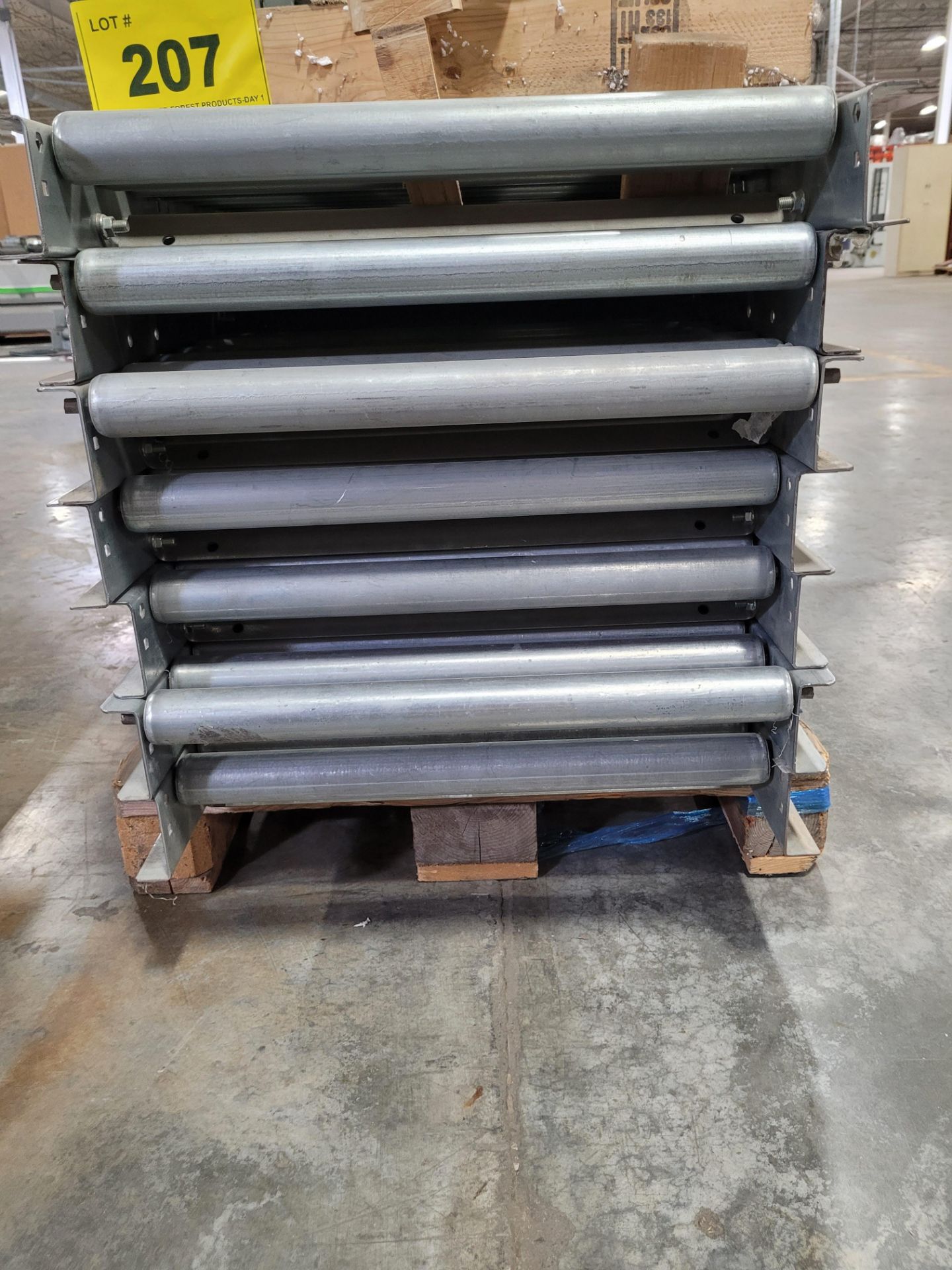 LOT - (7) 60"L X 24"W ROLLER TOP CONVEYORS W/ (7) STANDS - Image 2 of 2