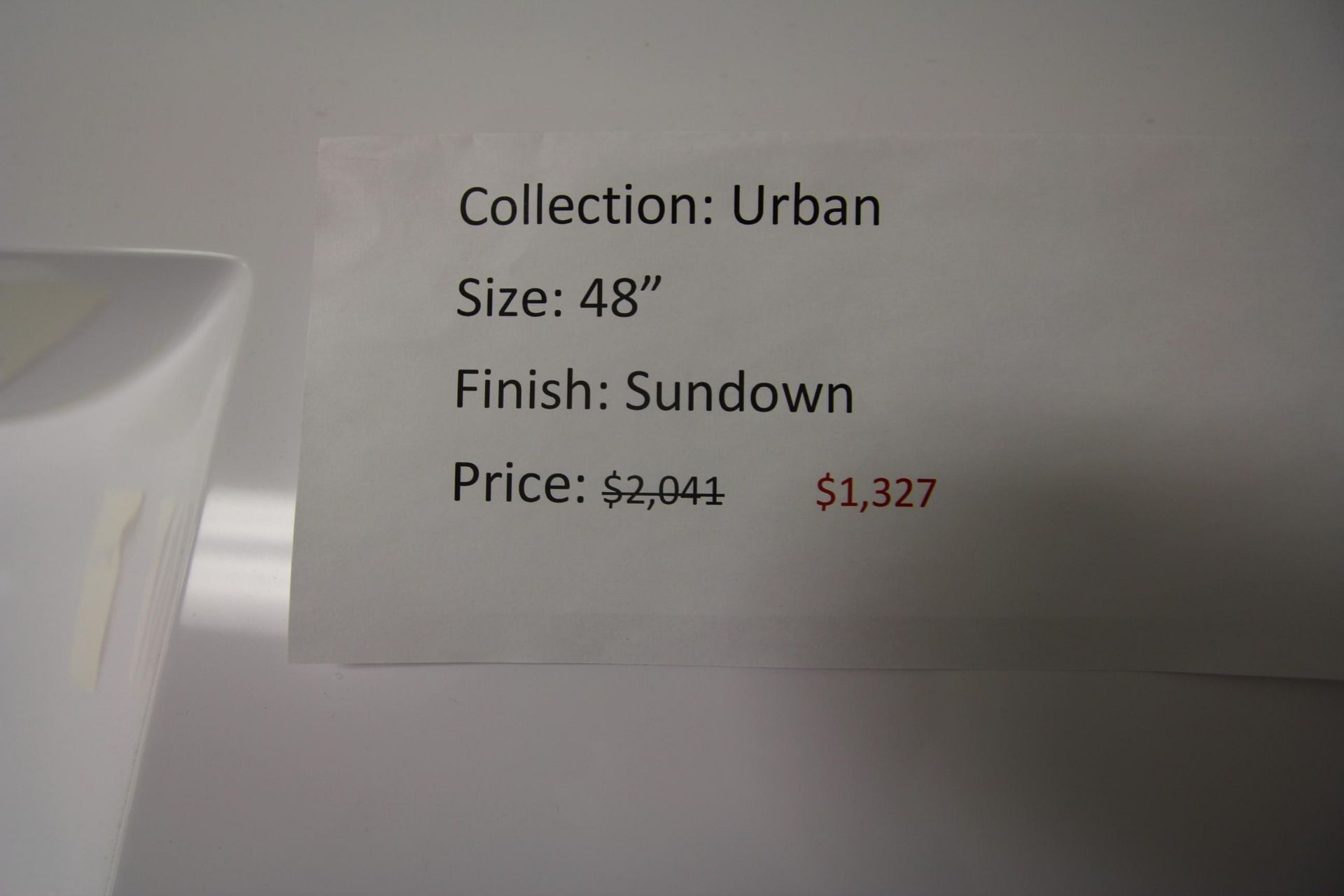 SHOWROOM DISPLAY FLOATING BATHROOM VANITY W/ SINK & CUPBOARDS, URBAN COLLECTION, 21.5" X 48", - Image 2 of 3