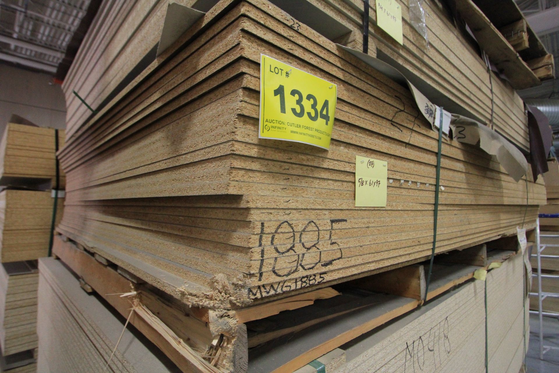 LOT OF APPROX. (27) SHEETS OF 5/8" X 61" X 97" WOOD