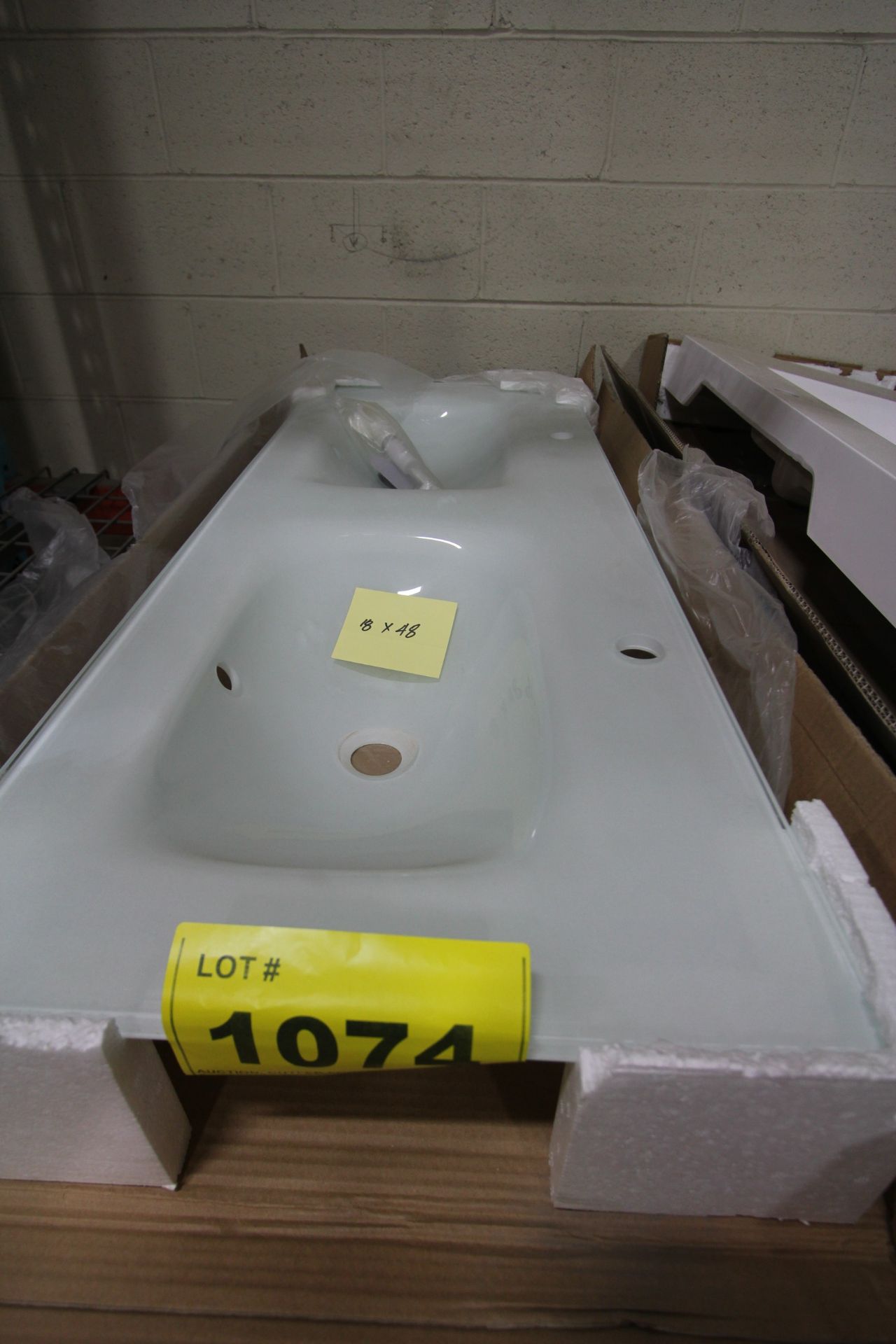 18" X 48" DOUBLE GLASS BASIN SINKS - Image 4 of 4