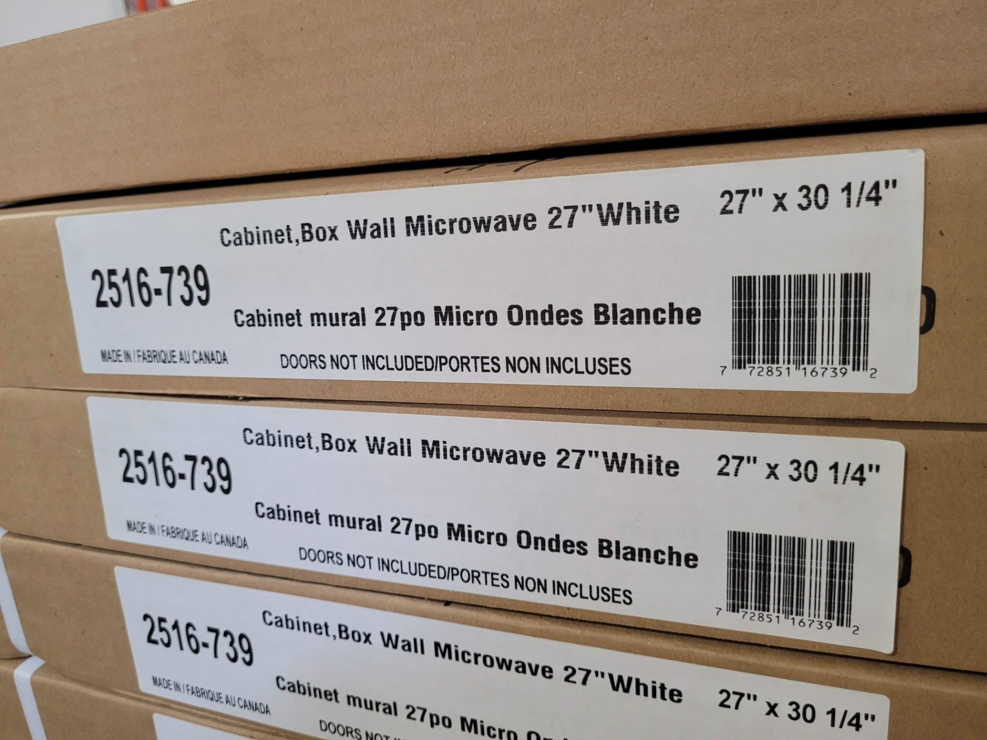 LOT - (12) MICROWAVE WALL BOX 27" WHITE - Image 2 of 2