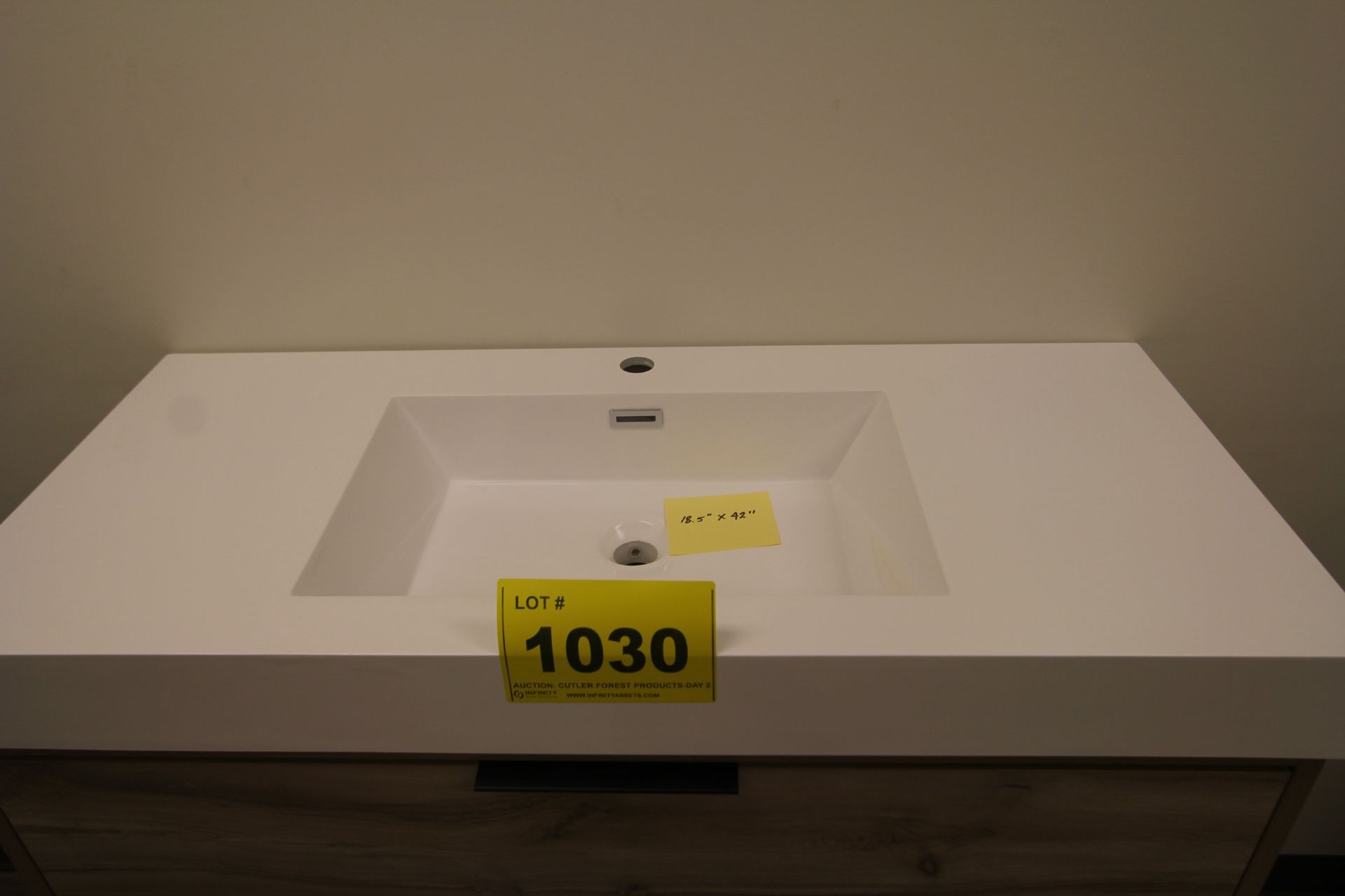 SHOWROOM DISPLAY FLOATING BATHROOM VANITY W/ SINK, CUPBOARDS, 18.5" X 42" - Image 2 of 3