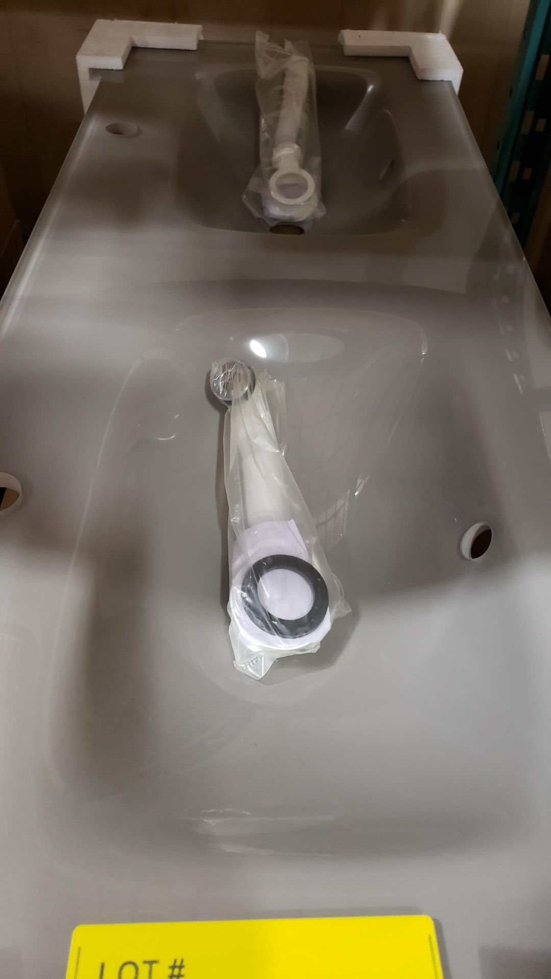 DOUBLE GLASS CLEAR MATTE FINISH BASIN SINK, 18" X 48" - Image 3 of 3