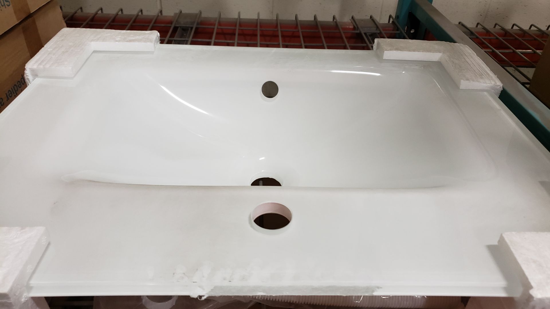 SINGLE WHITE GLASS SINK, 18" X 24" - Image 2 of 2