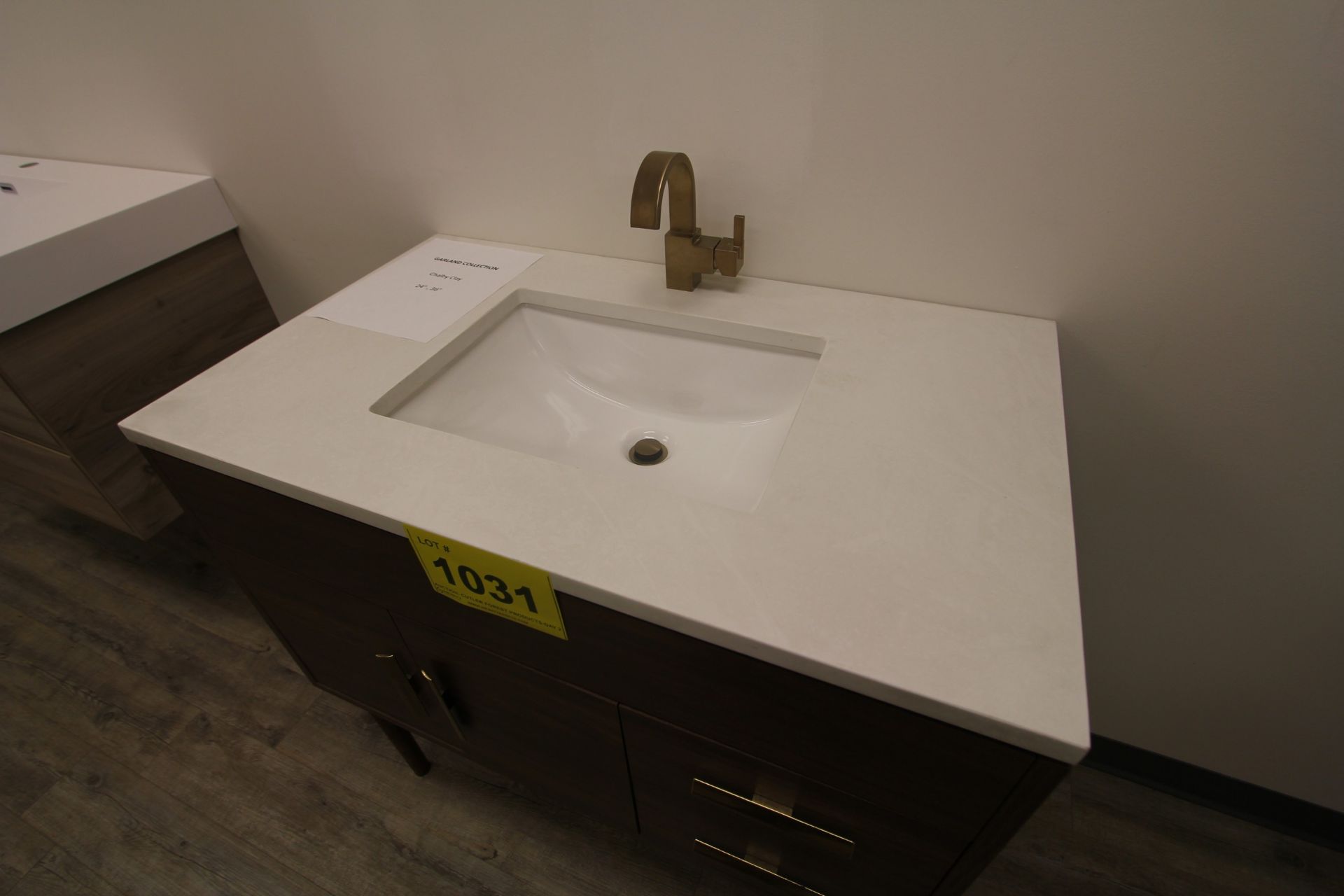SHOWROOM DISPLAY BATHROOM VANITY W/ SINK, FAUCET, CUPBOARDS, GARLAND COLLECTION, CHALBY CLAY - Image 2 of 3