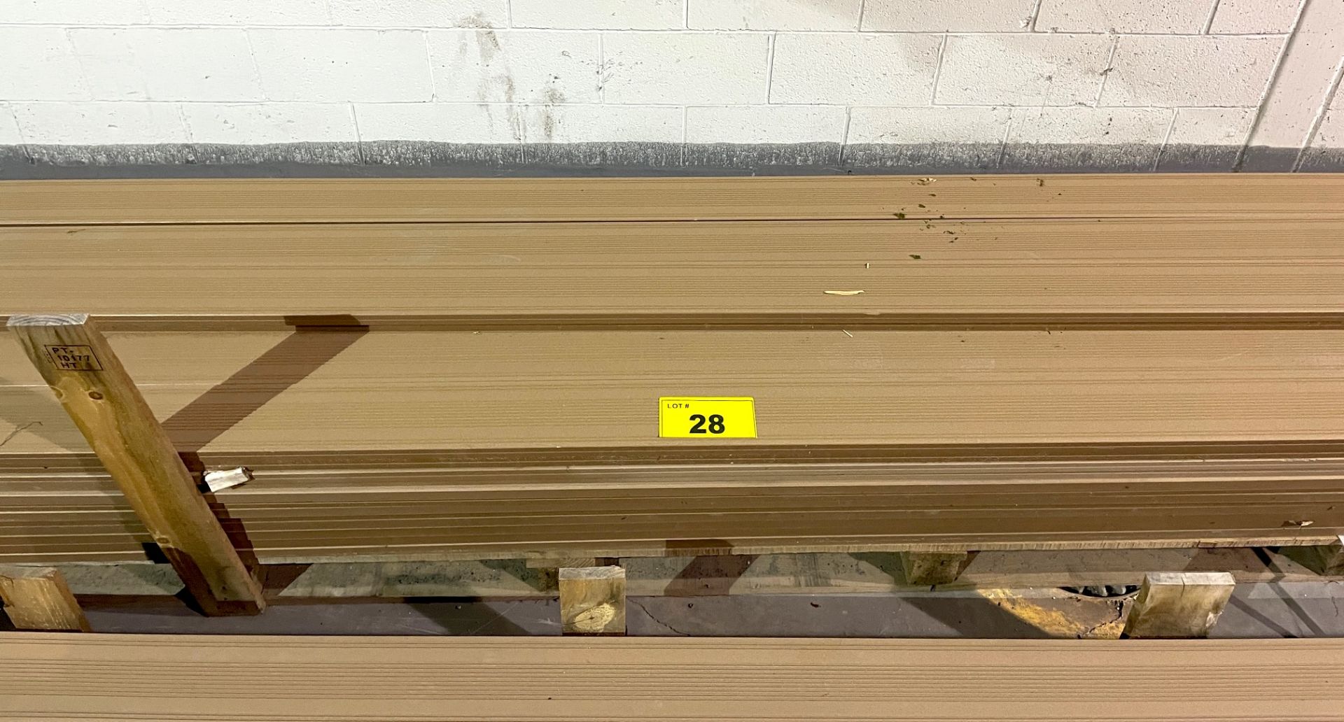 LOT - APPROX (62) PVC PLANKS 1" THICK - BROWN 15'L (RIGGING FEE $50)