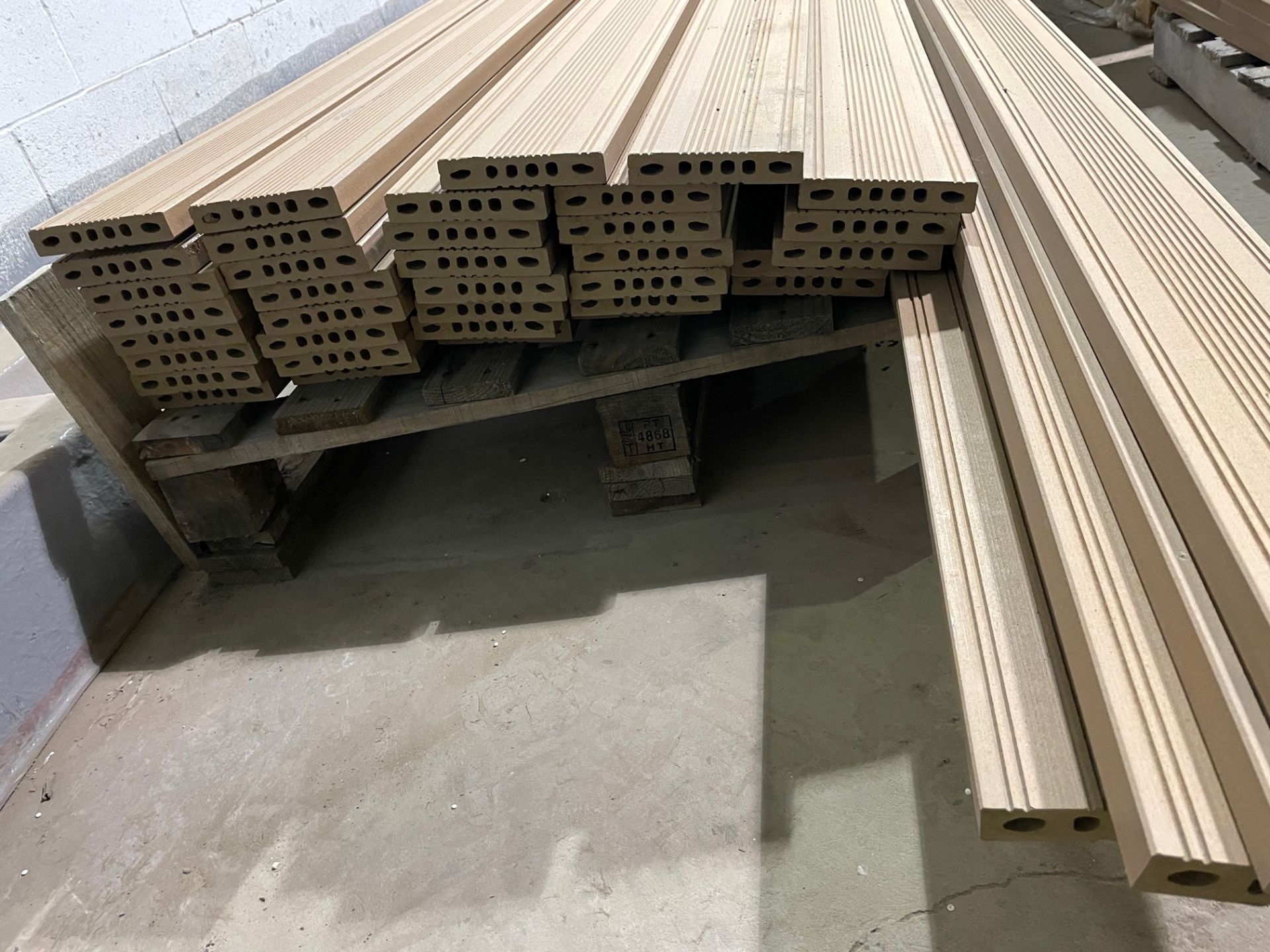 LOT - APPROX (48) PVC PLANKS 1" THICK - BROWN ASSORTED LENGTHS (RIGGING FEE $50) - Image 2 of 2